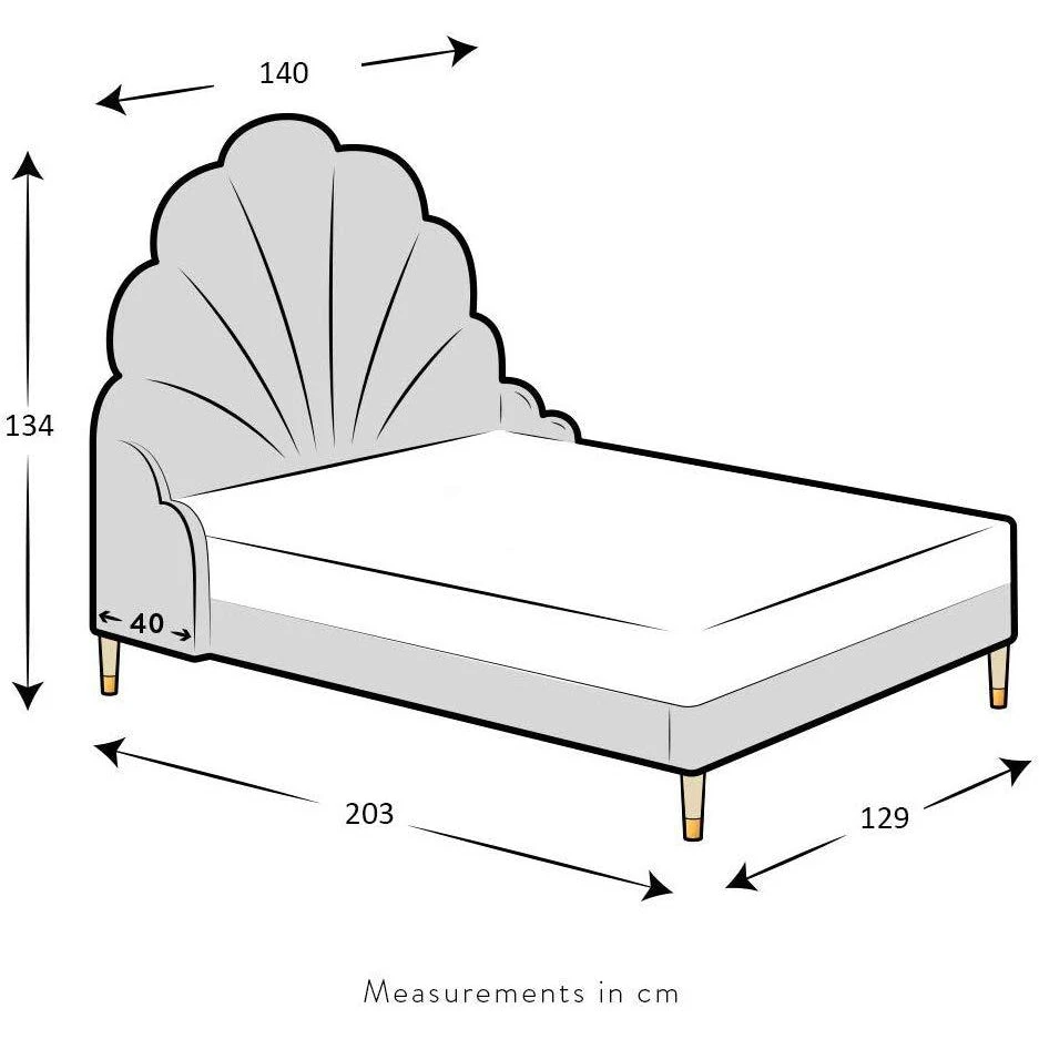 Cherry Tree Furniture ARIEL Pink Crushed Velvet Upholstered Kid's Princess Bed With Scalloped Headboard - Image 6