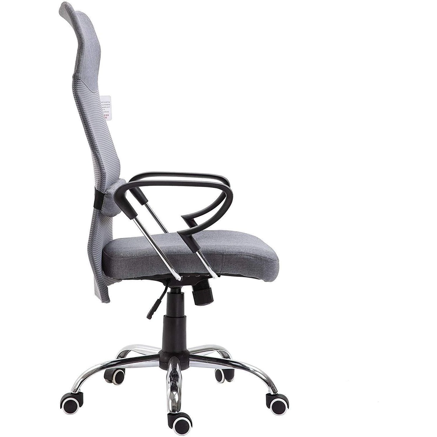 High Back Mesh Fabric Swivel Office Chair, MO57 Grey - Image 2