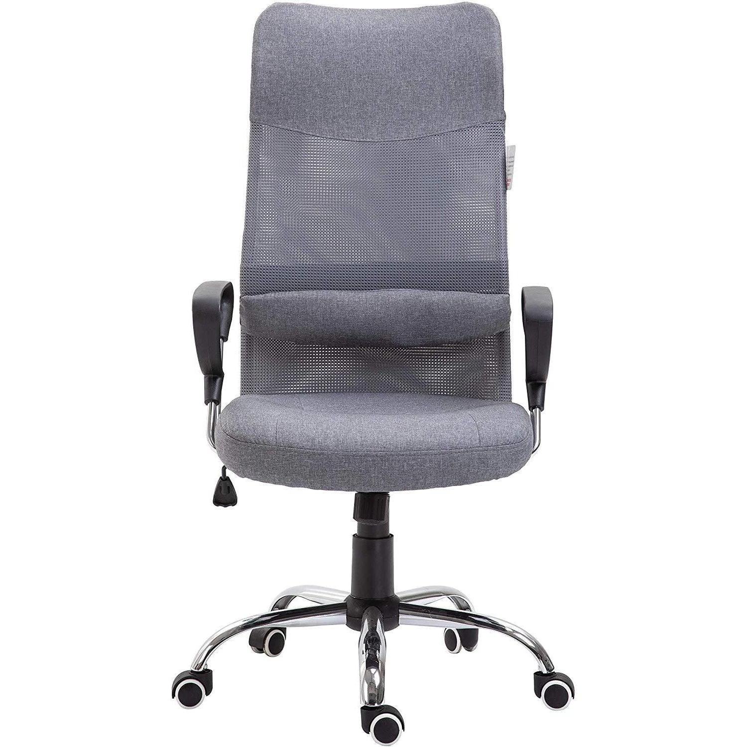 High Back Mesh Fabric Swivel Office Chair, MO57 Grey - Image 3