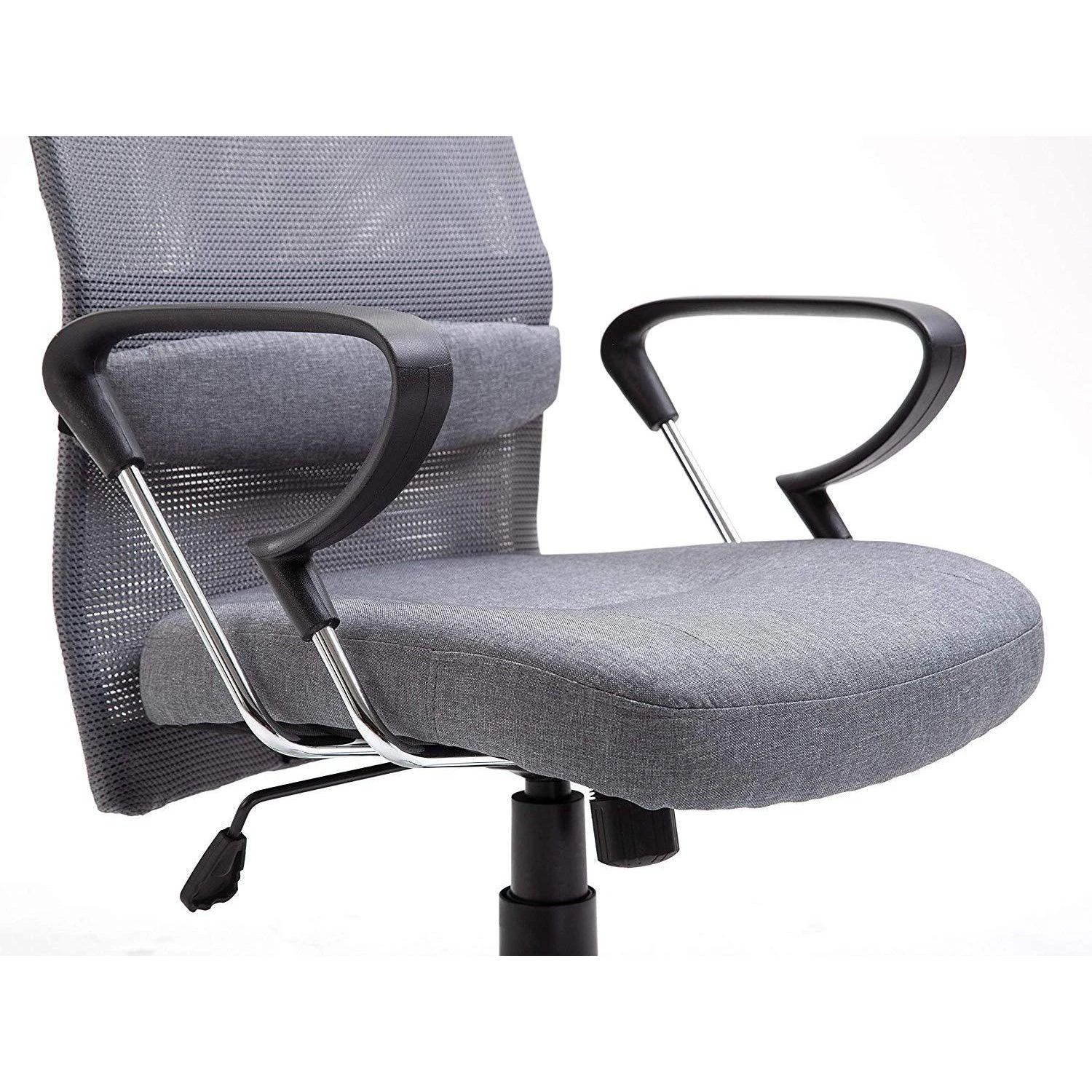High Back Mesh Fabric Swivel Office Chair, MO57 Grey - Image 6