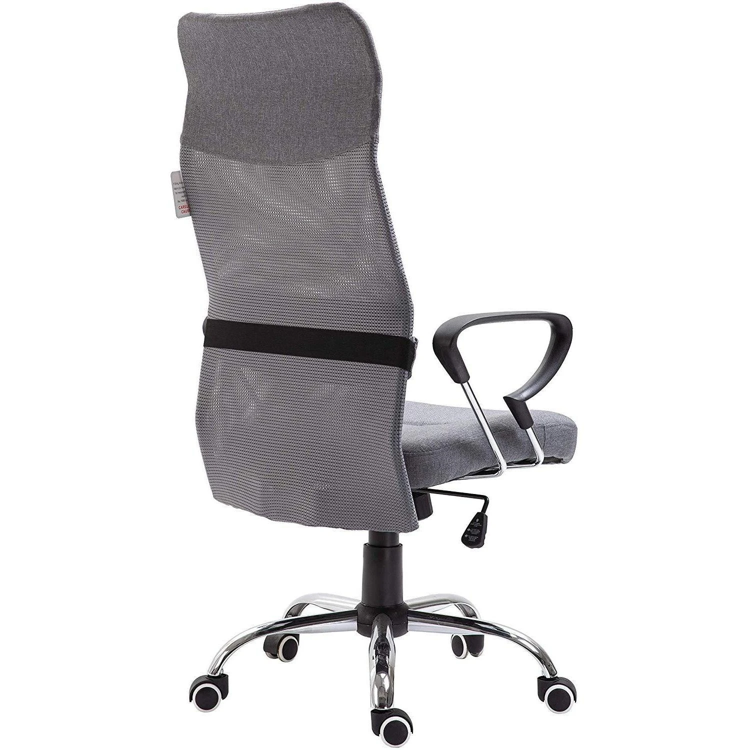 High Back Mesh Fabric Swivel Office Chair, MO57 Grey - Image 4