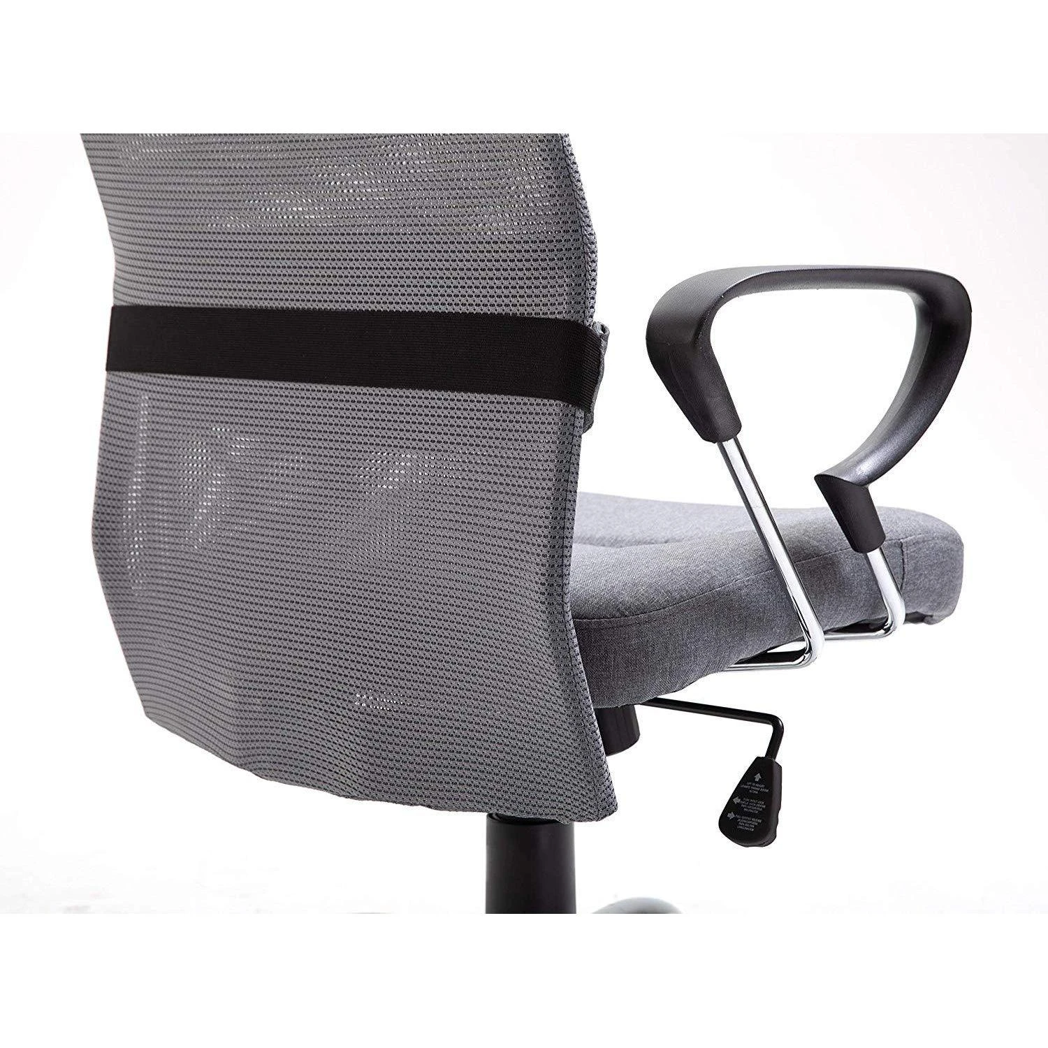 High Back Mesh Fabric Swivel Office Chair, MO57 Grey - Image 7