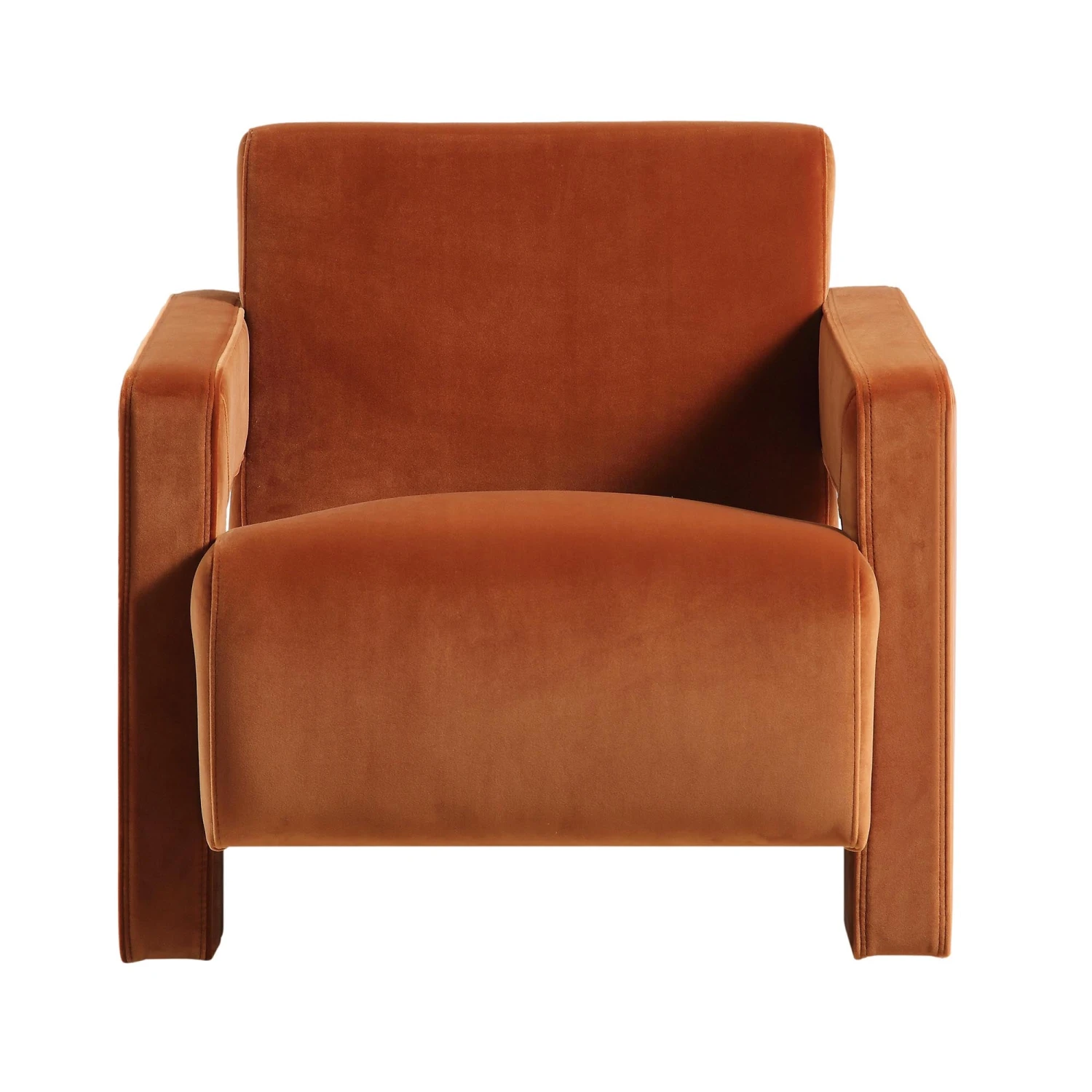 Brompton Sculptural Armchair, Rust Velvet - Image 5