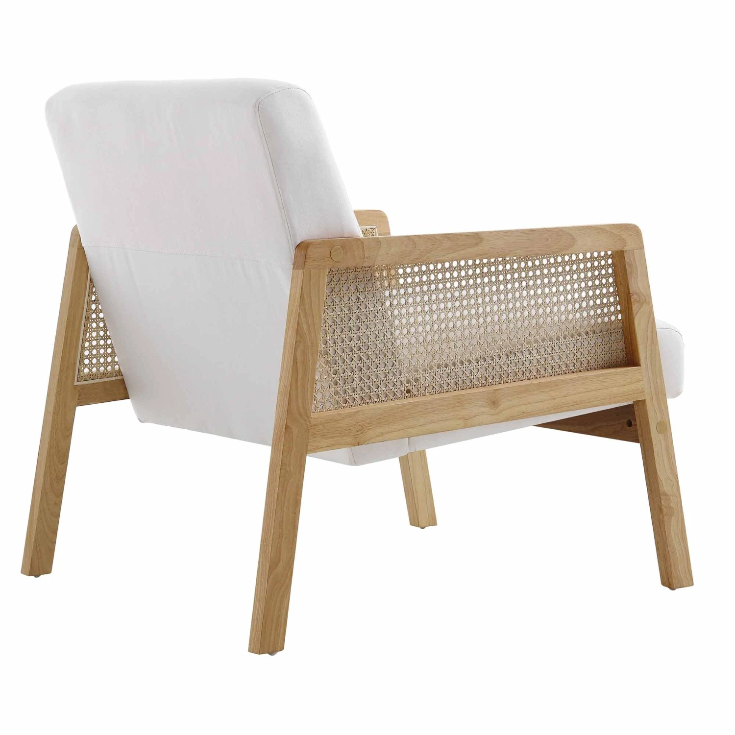 Fyne Beige Fabric Natural Frame Rattan Armchair - Image 7