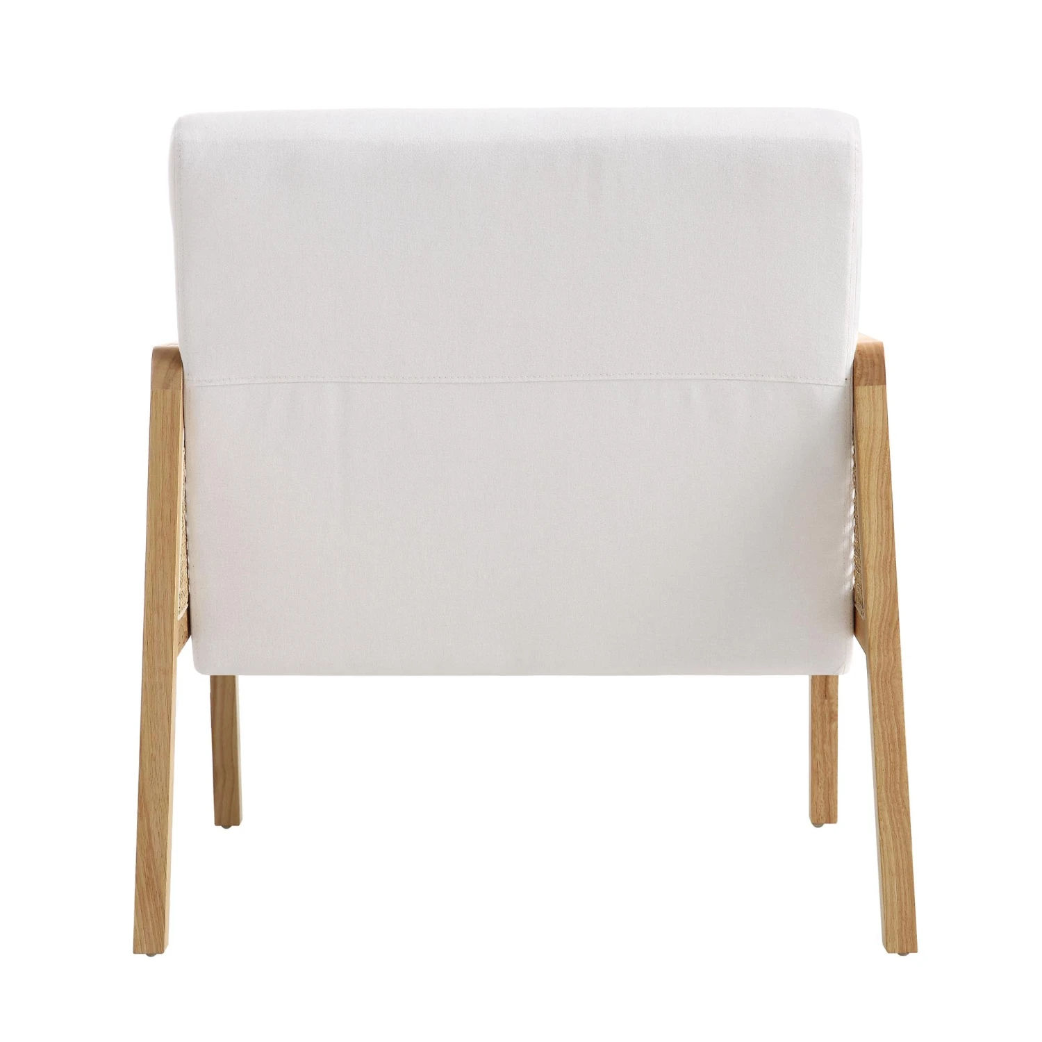 Fyne Beige Fabric Natural Frame Rattan Armchair - Image 8