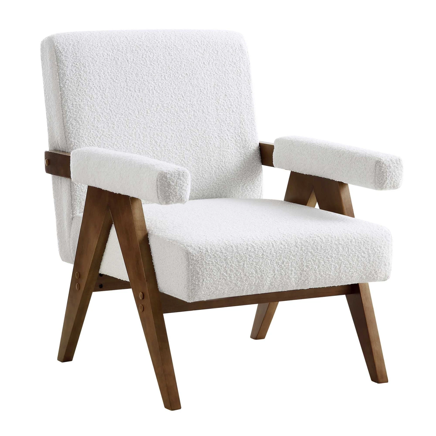 Chinnor White Boucle Accent Chair - Image 5