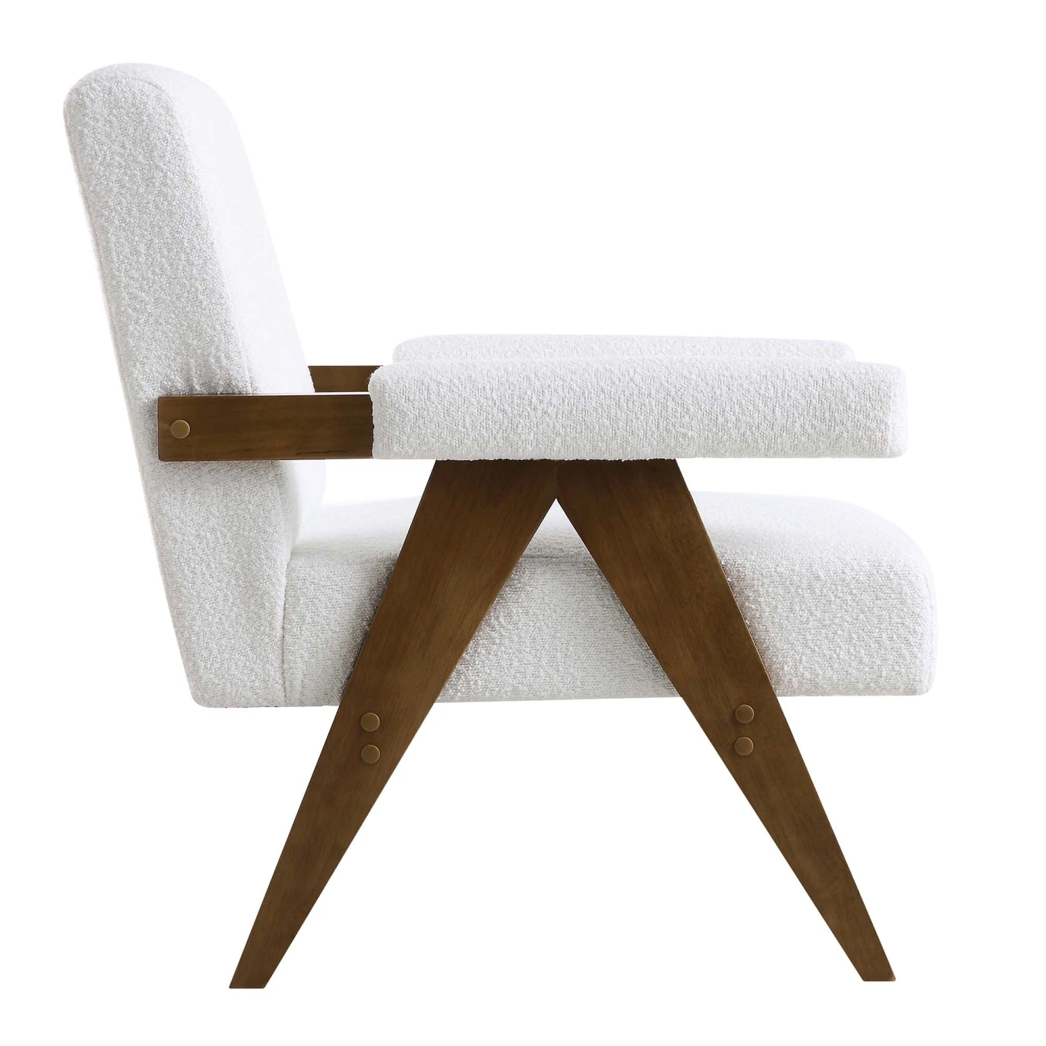 Chinnor White Boucle Accent Chair - Image 6