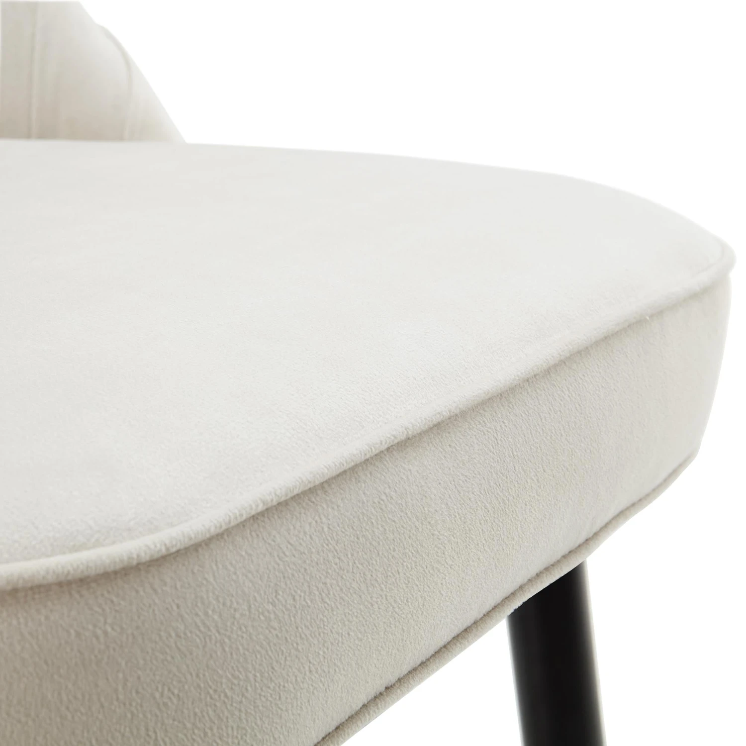 Miyae Set Of 2 Pleated Champagne Beige Velvet Upholstered Counter Stools - Image 12