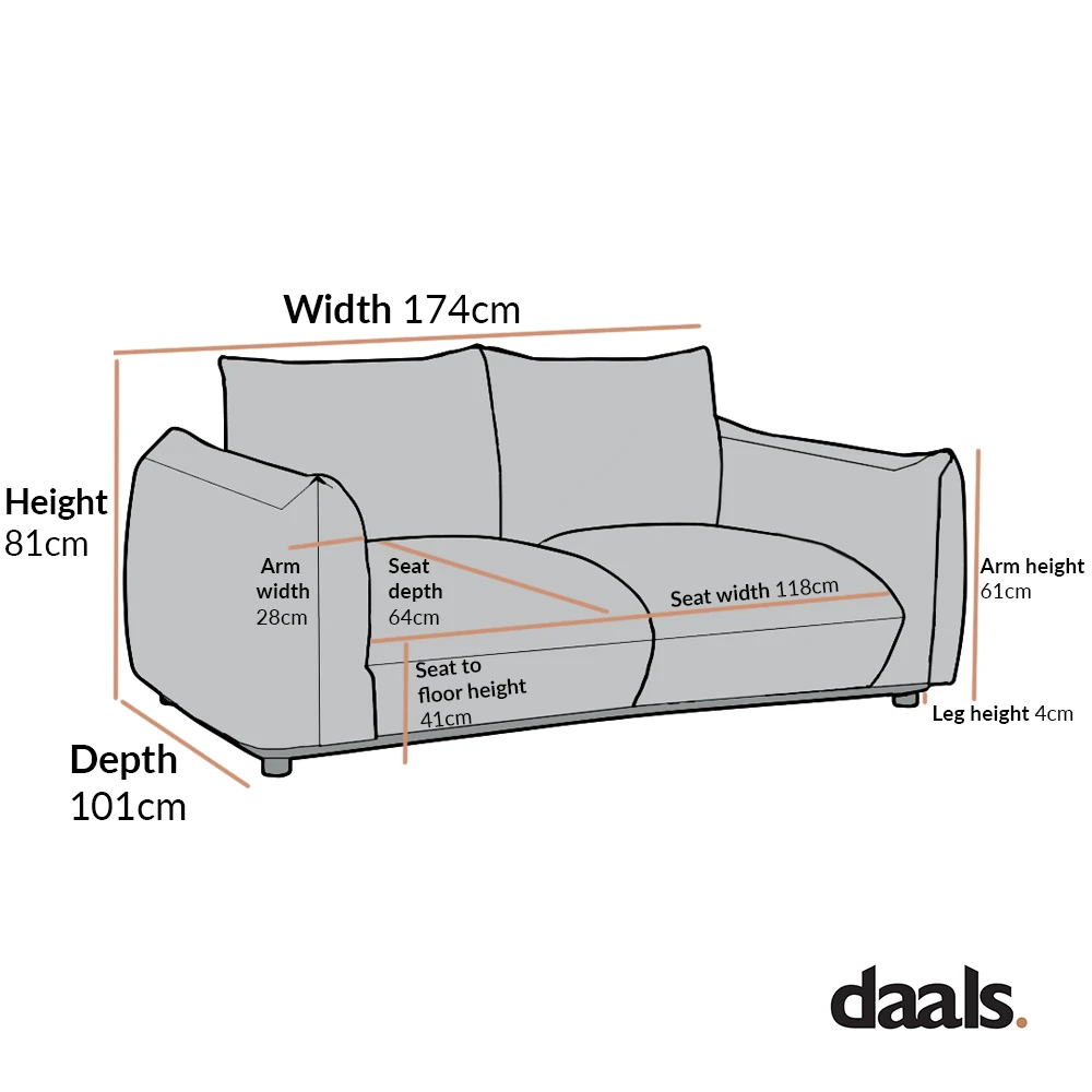 Gianni Two Seater Sofa, Mink Velvet - Image 4