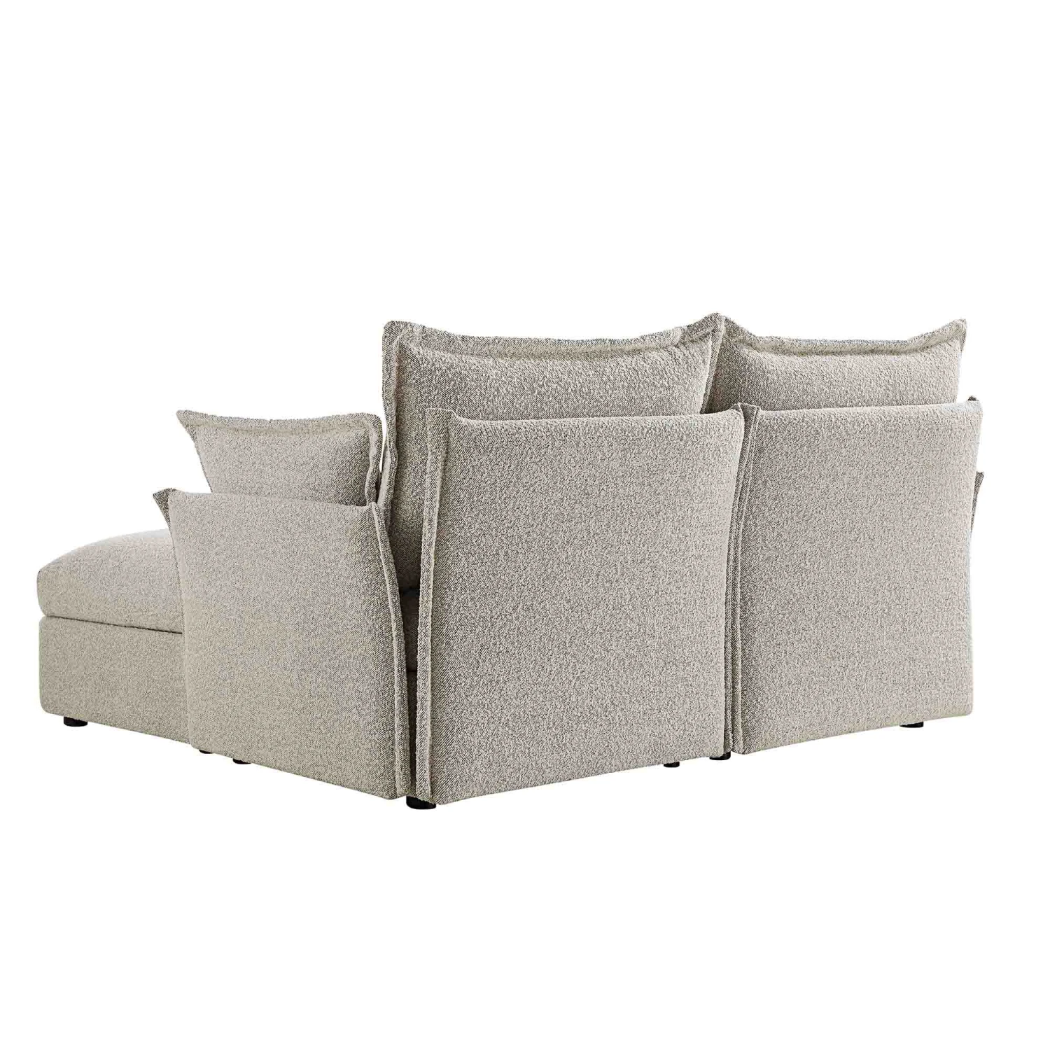 Byron Pillow Edge Mist Grey Boucle Modular Sofa, 2-Seater Chaise - Image 11
