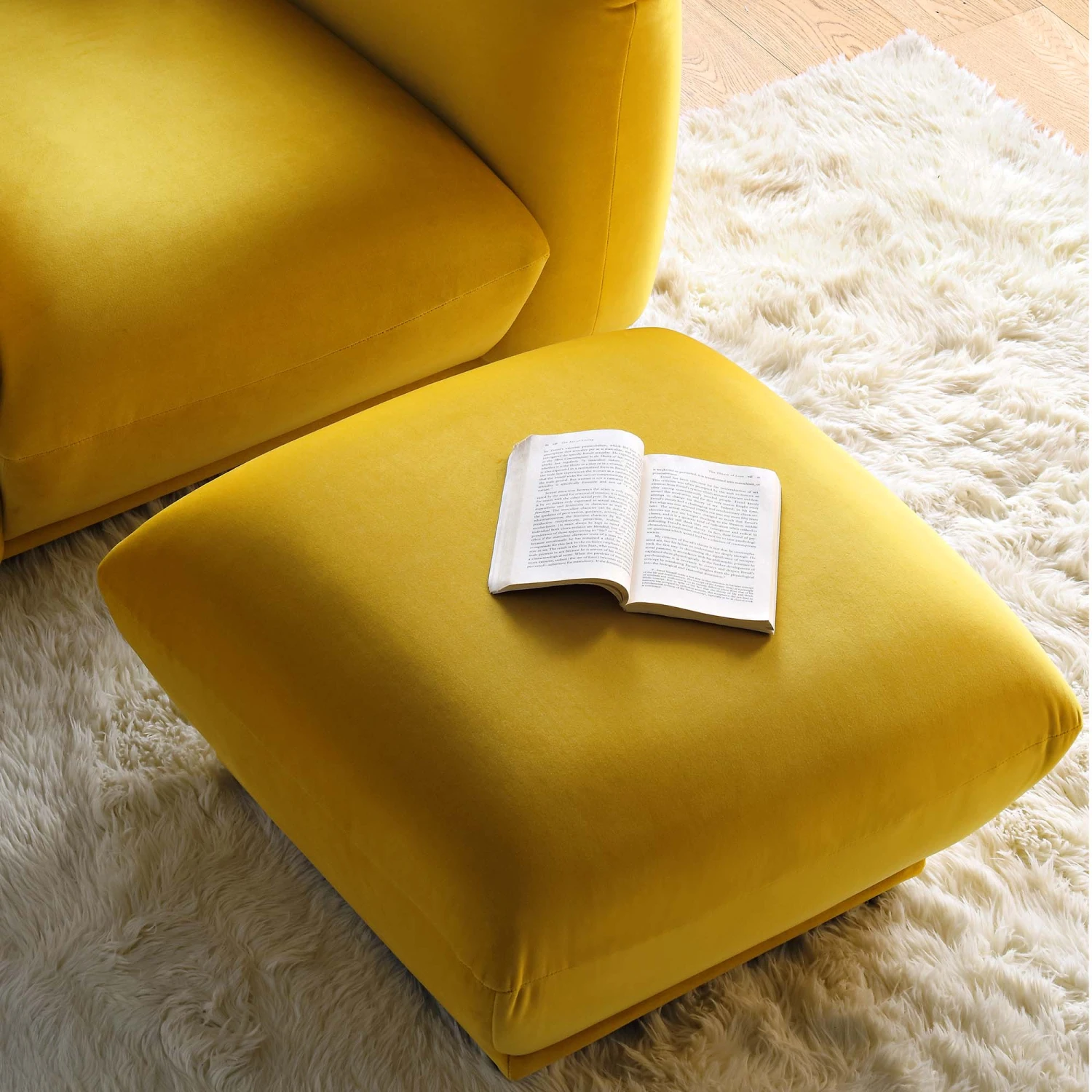 Gianni Pouffe, Goldenrod Velvet - Image 3