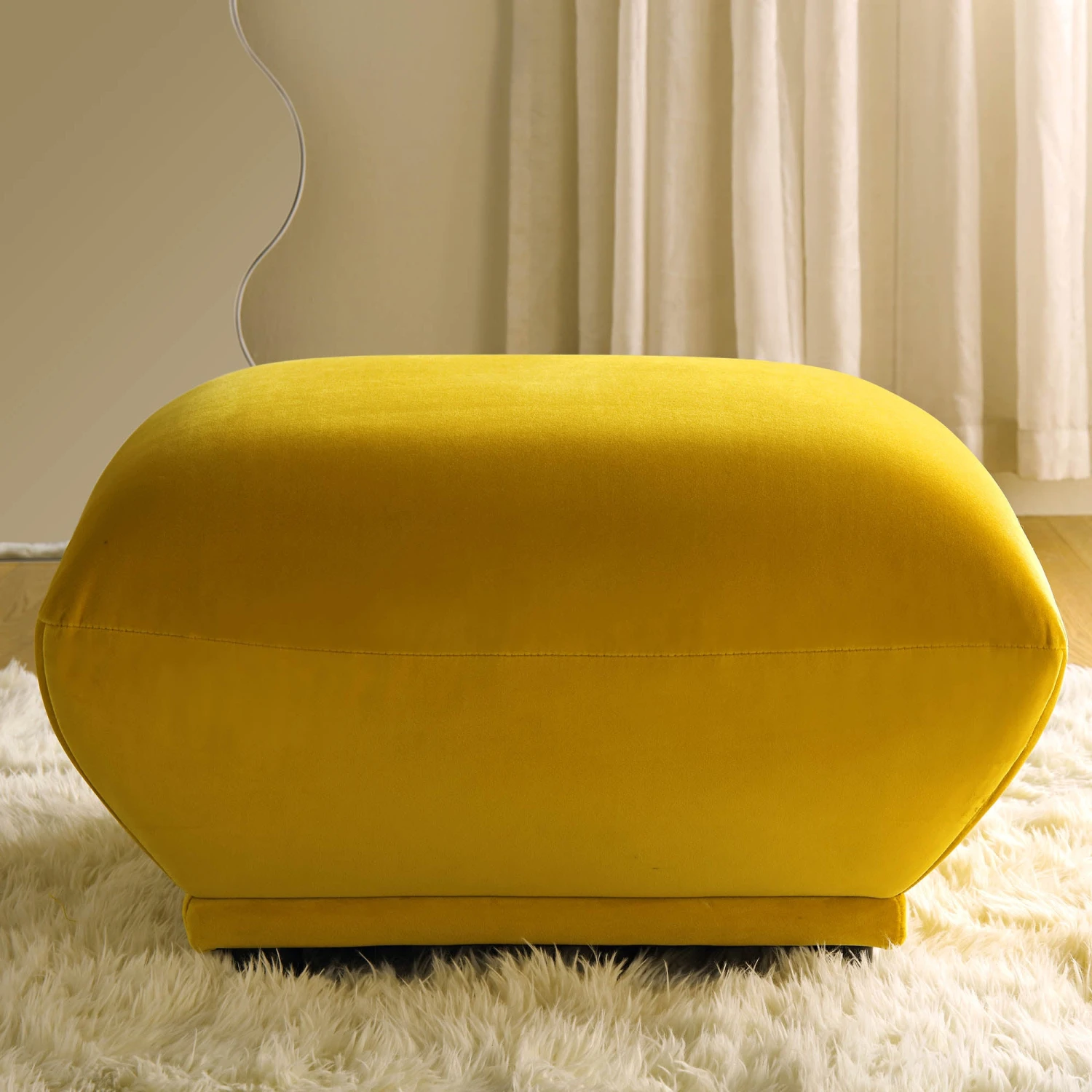 Gianni Pouffe, Goldenrod Velvet - Image 4