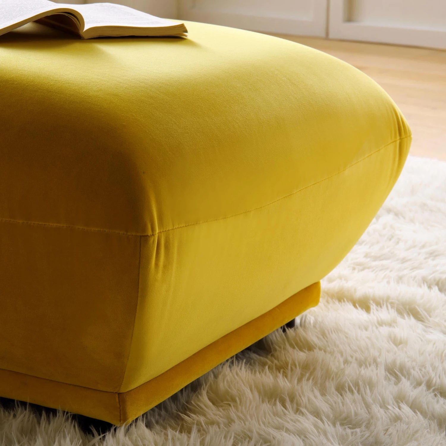 Gianni Pouffe, Goldenrod Velvet - Image 2