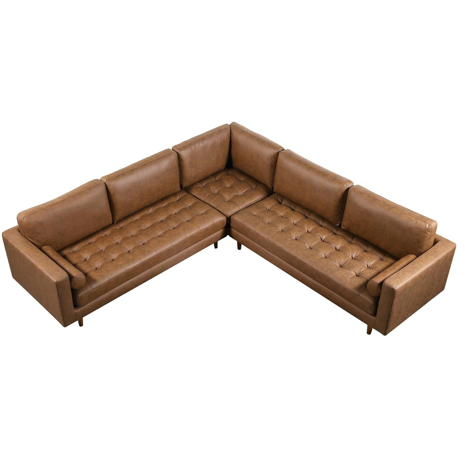 Henrietta 5+Seater Corner Sofa, Tan Faux Suede - Image 6
