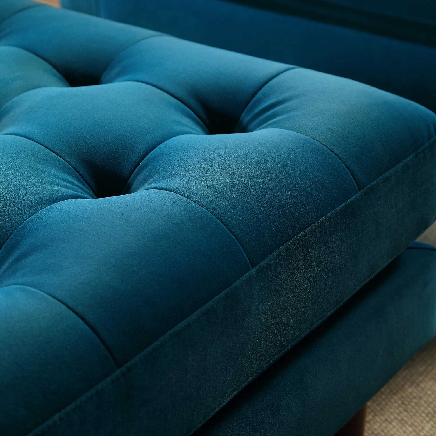 Henrietta Ottoman, Teal Velvet - Image 3
