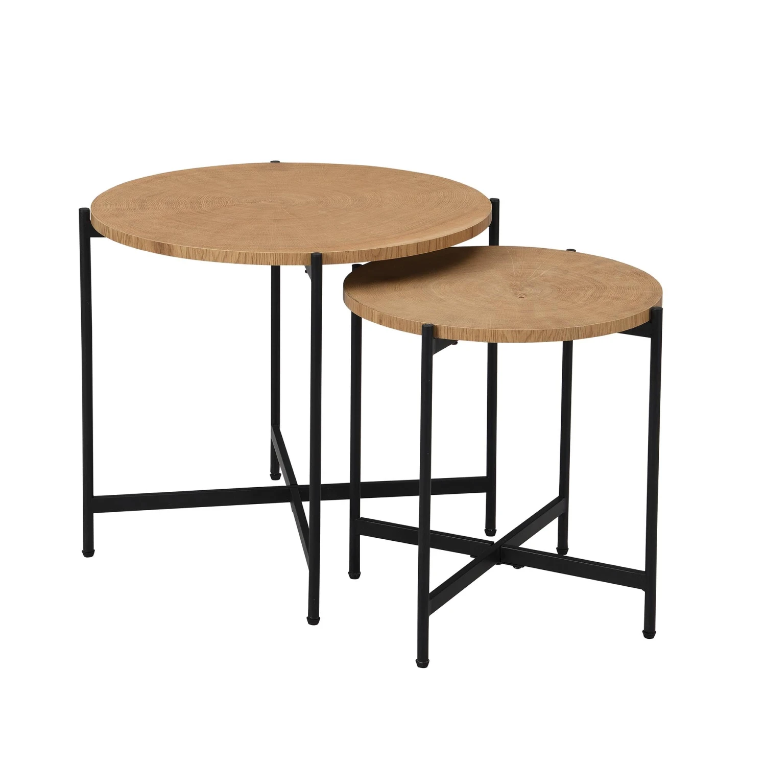 Lewes Oak Set Of 2 Side Tables - Image 3