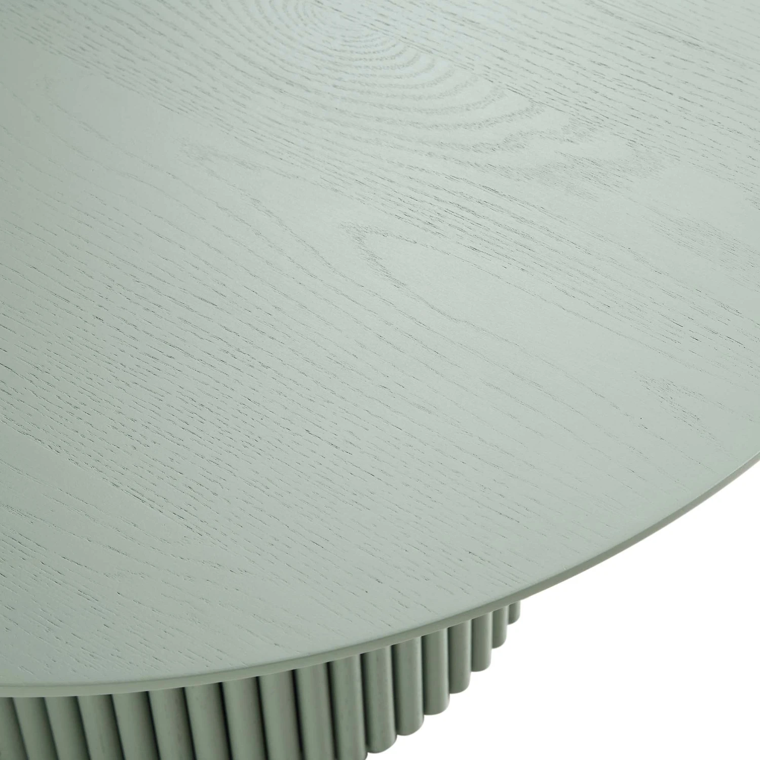 Maru Round Oak Pedestal Coffee Table, Sage Green - Image 5