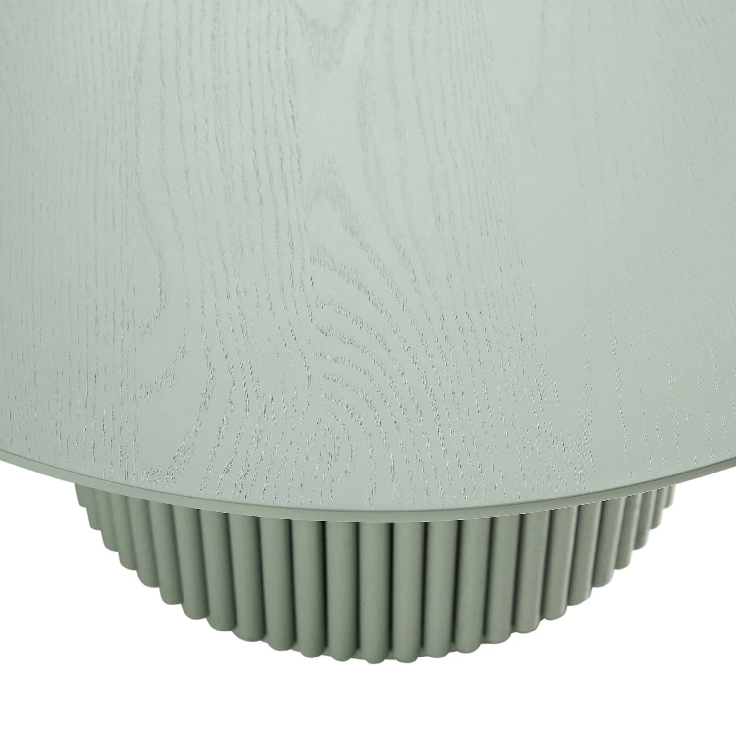 Maru Round Oak Pedestal Coffee Table, Sage Green - Image 8