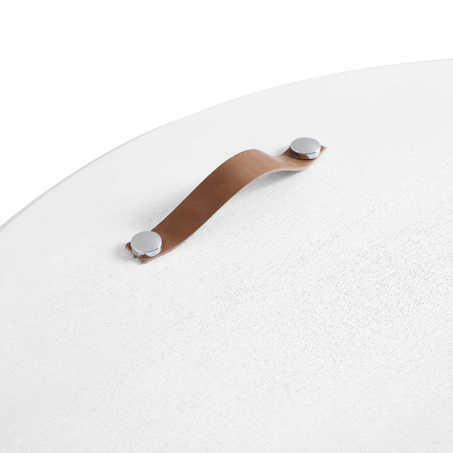 Maru Oak Round Coffee Table With Storage, Washed White - Image 13