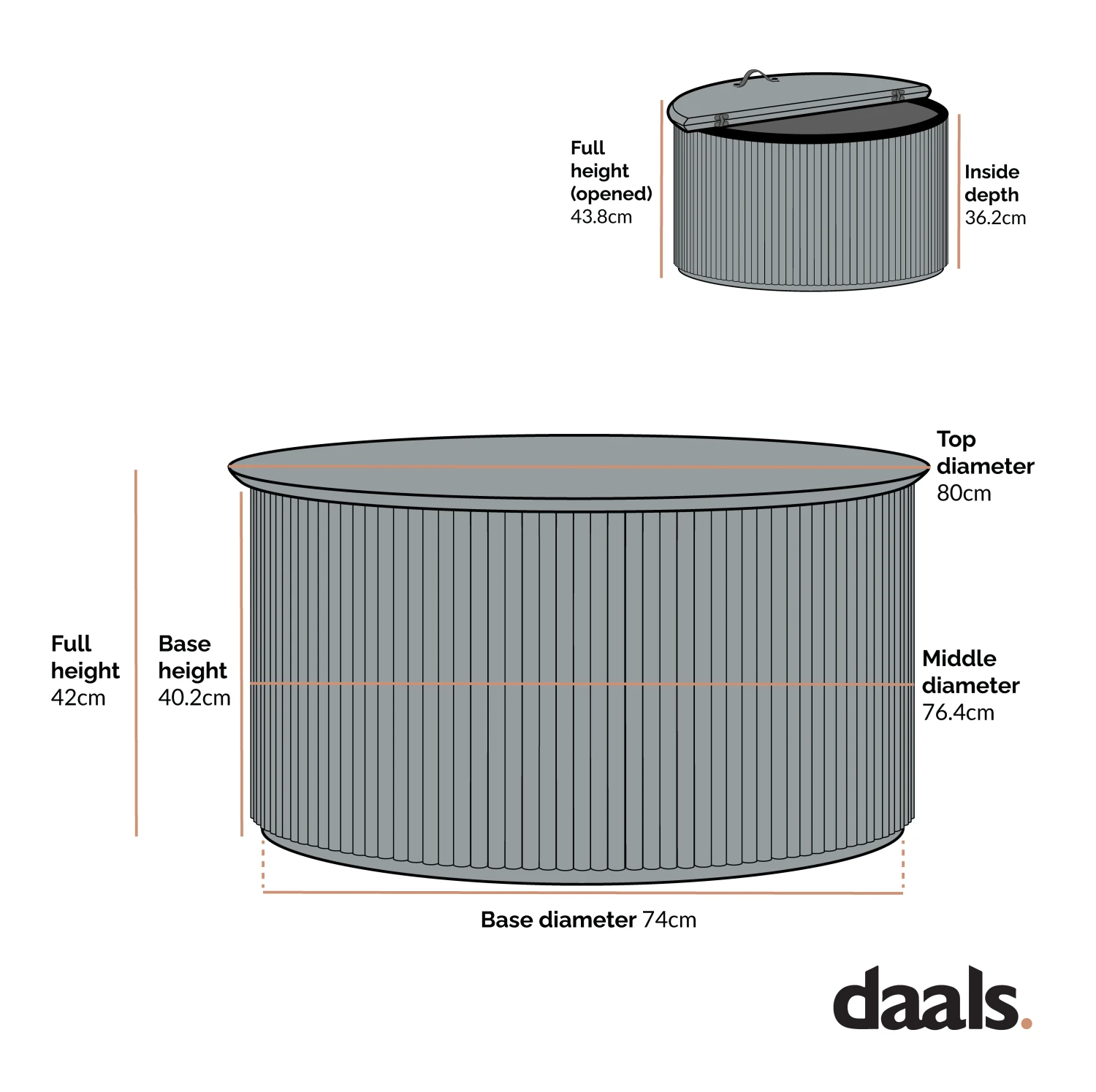 Maru Oak Round Coffee Table With Storage, Washed White - Image 6