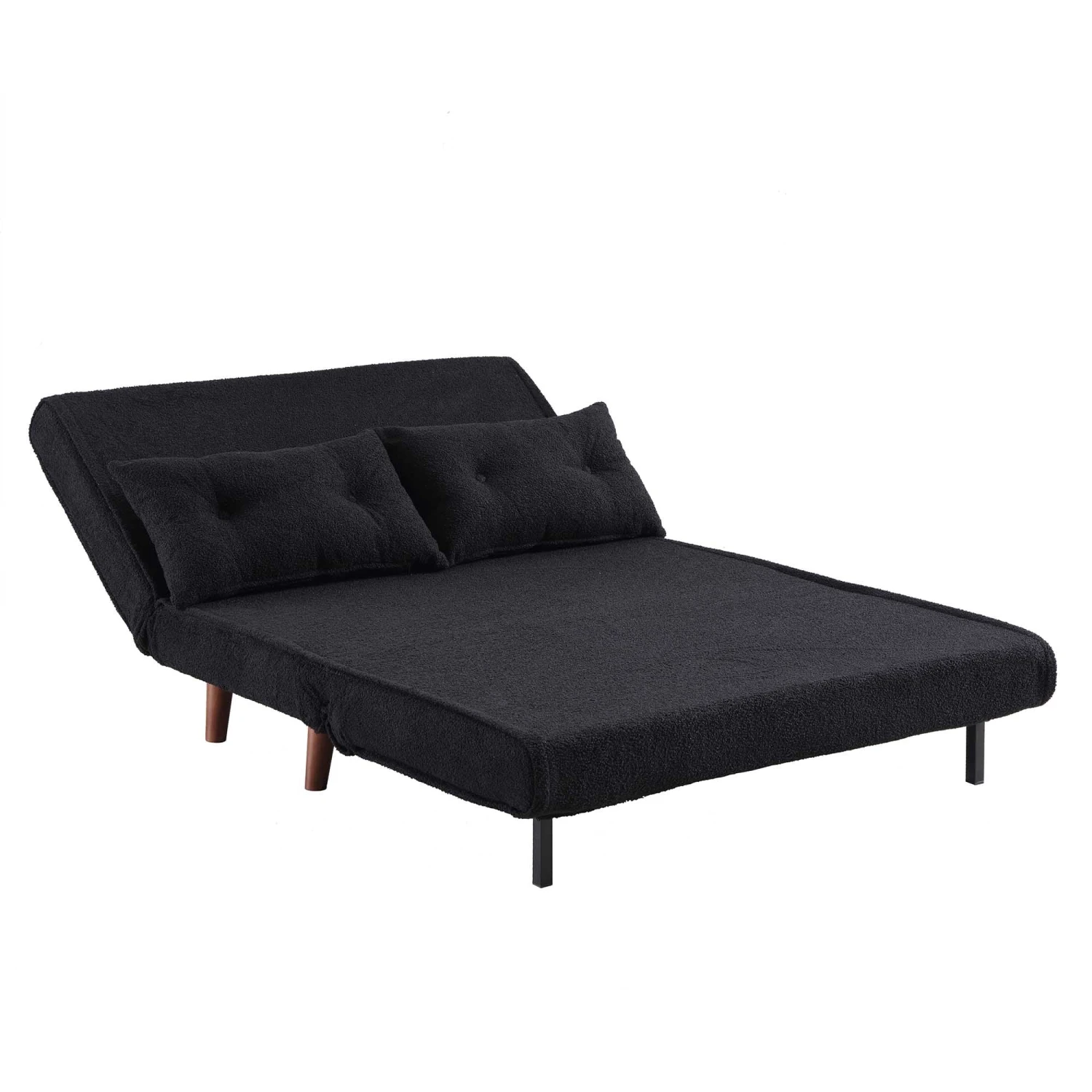 Algo Sofabed With Cushions In Charcoal Teddy Fabric 2 Seater - Image 10