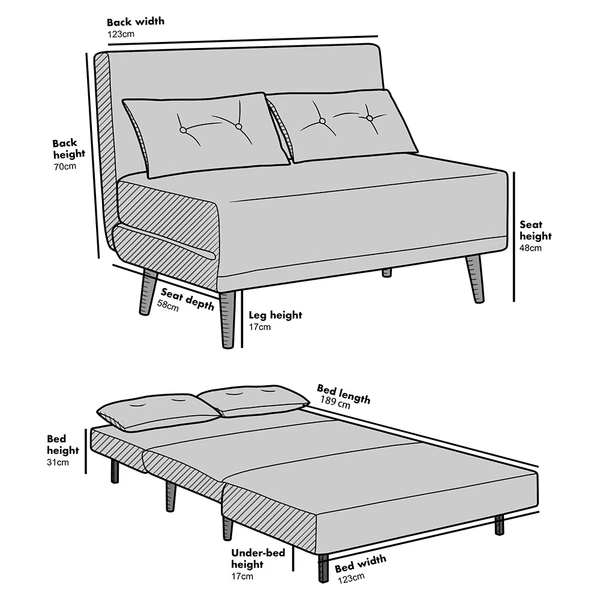 Algo Sofabed With Cushions In Charcoal Teddy Fabric 2 Seater - Image 6