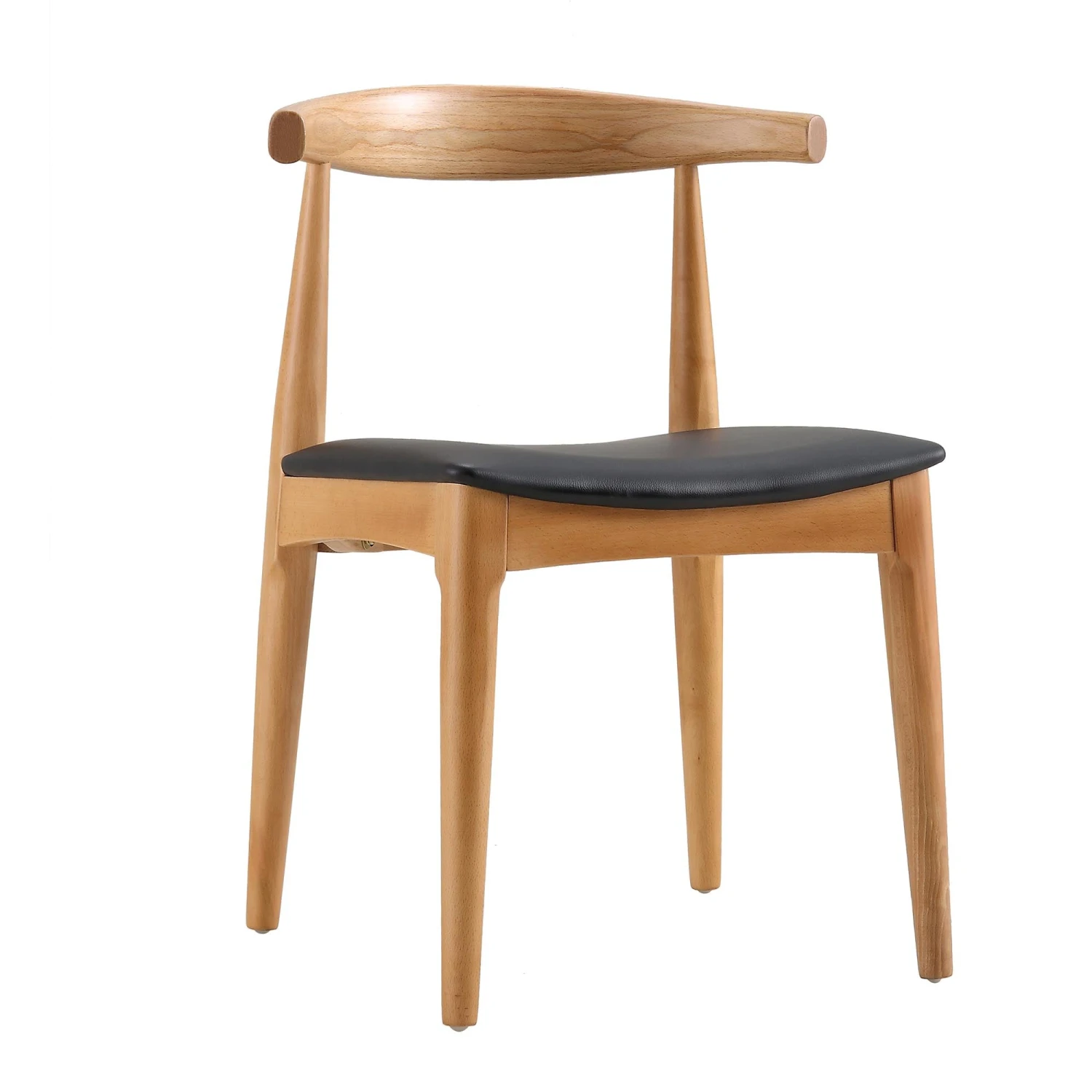 Arley Set Of 2 Beech Wood Dining Chairs, Natural And Black - Image 6