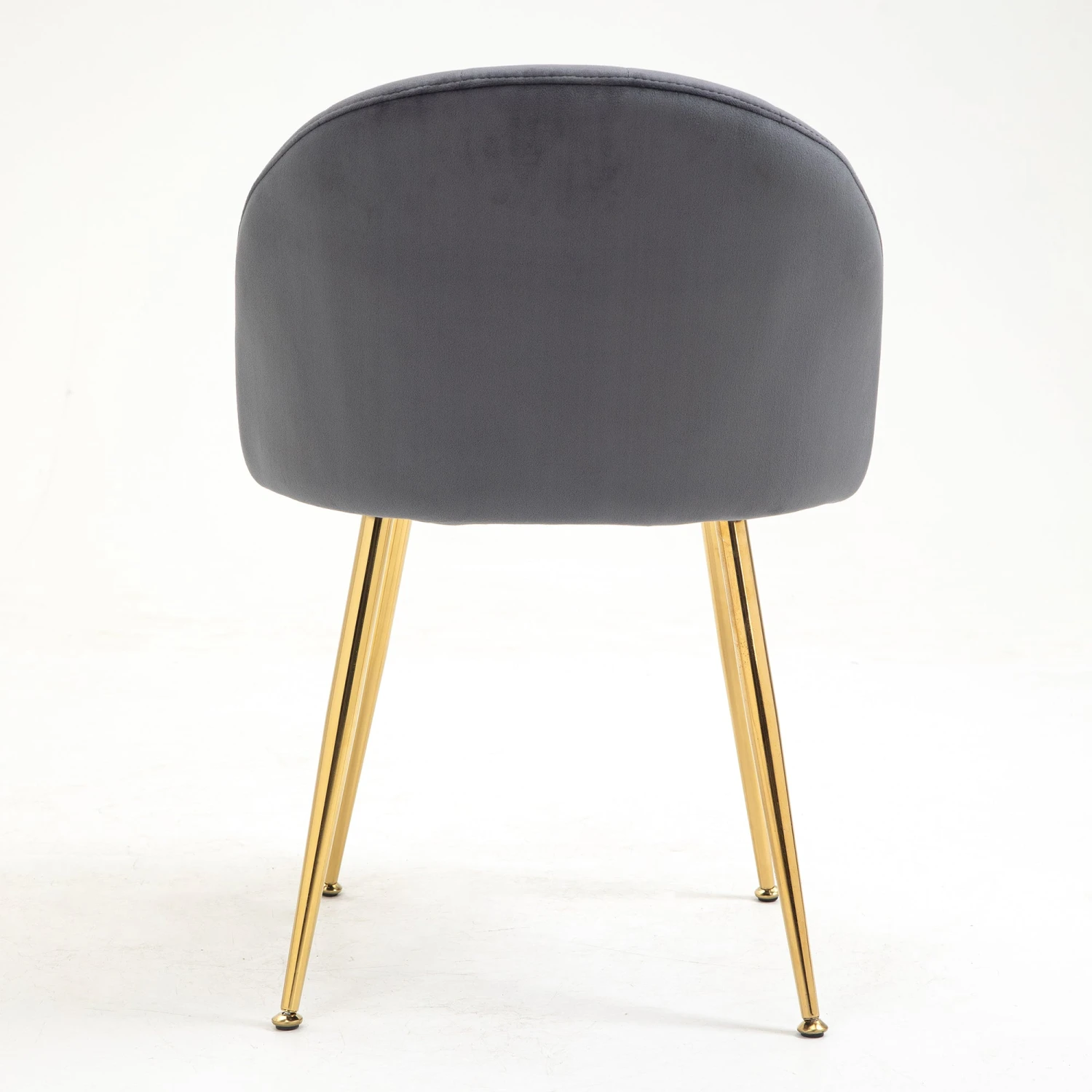 Milverton Pair Of 2 Velvet Dining Chairs With Golden Chrome Legs (Grey) - Image 7