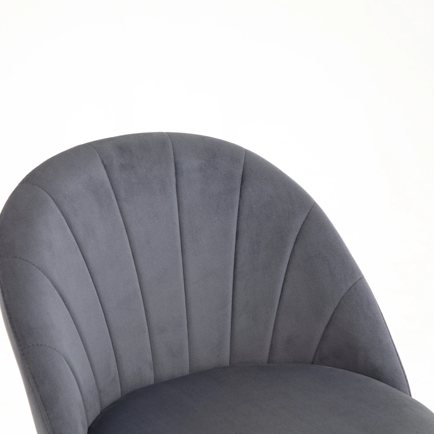 Milverton Pair Of 2 Velvet Dining Chairs With Golden Chrome Legs (Grey) - Image 9