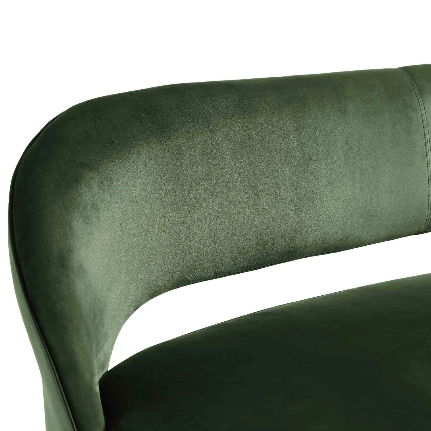 Oakley Dark Green Velvet Upholstered 3 Seater Dining Bench With Contrast Piping - Image 10