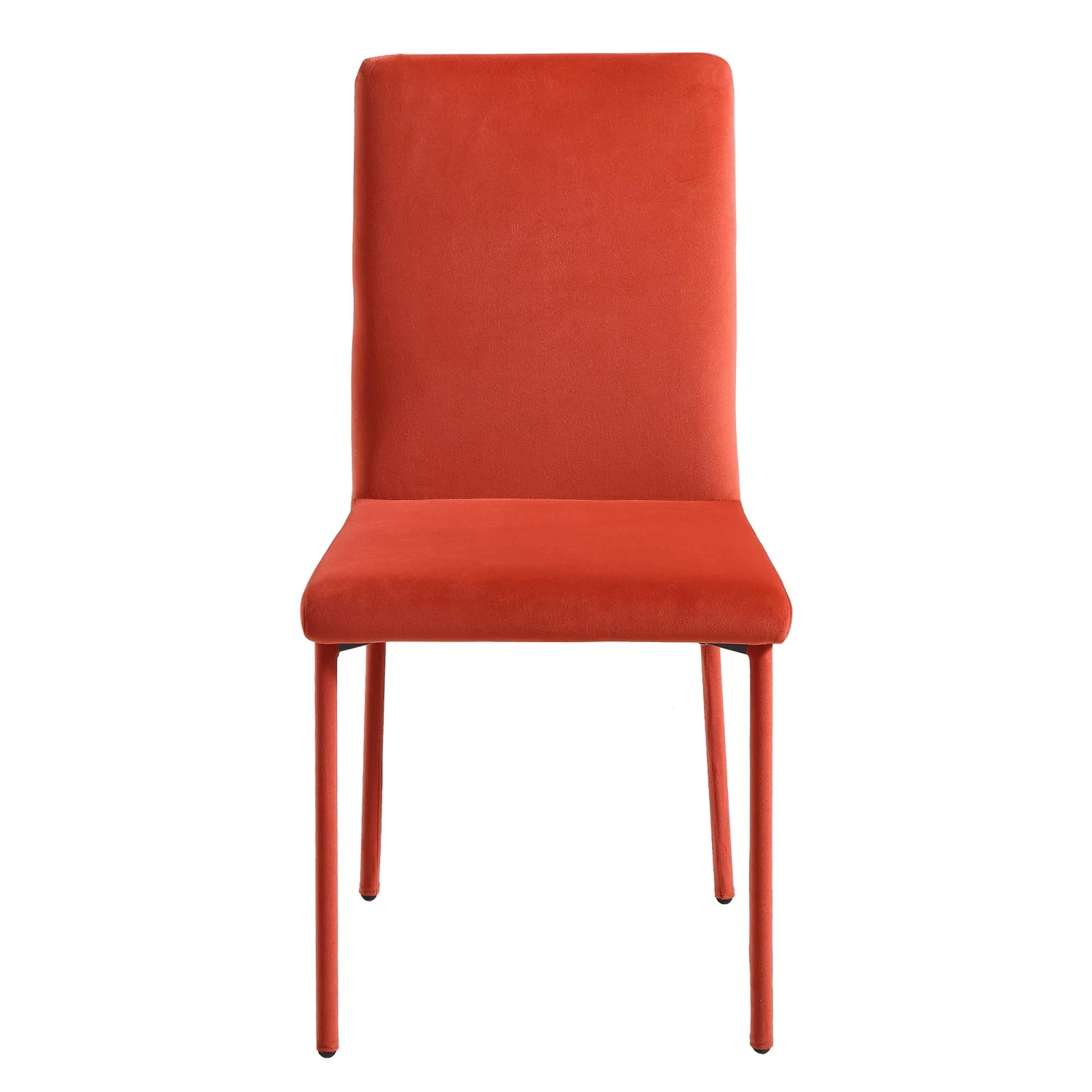 Fernie Set Of 2 Ochre Burnt Orange Velvet Dining Chairs With Upholstered Legs - Image 3