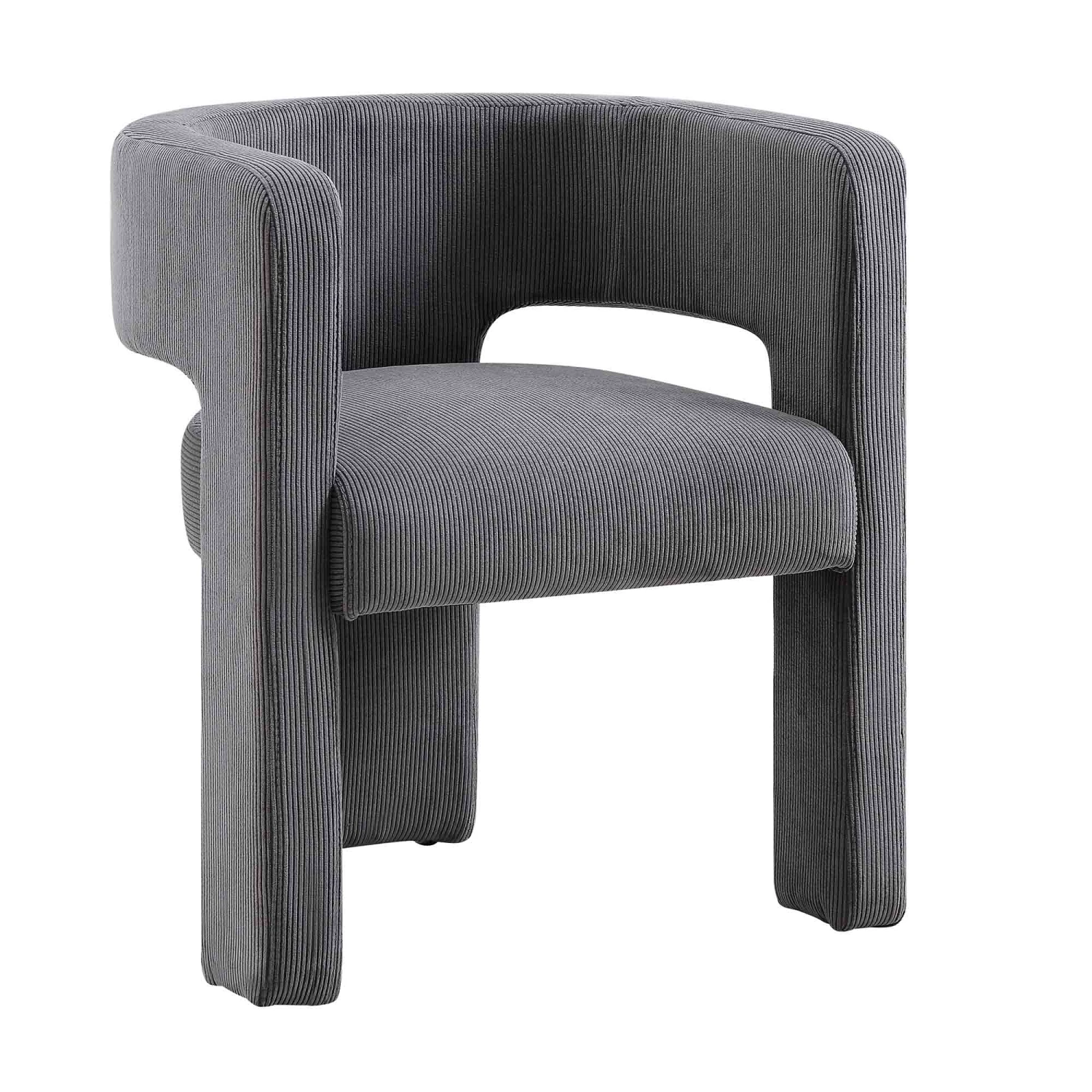 Greenwich Grey Corduroy Dining Chair - Image 4
