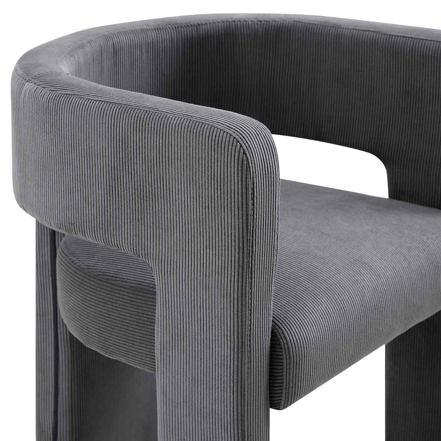 Greenwich Grey Corduroy Dining Chair - Image 9