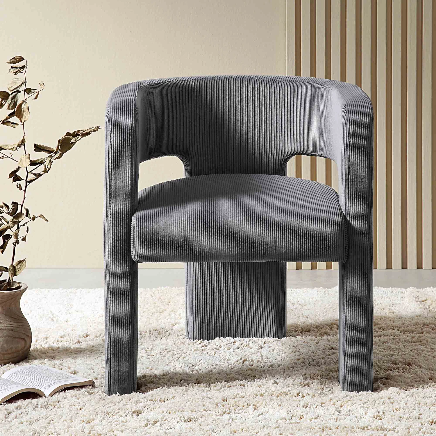Greenwich Grey Corduroy Dining Chair - Image 2