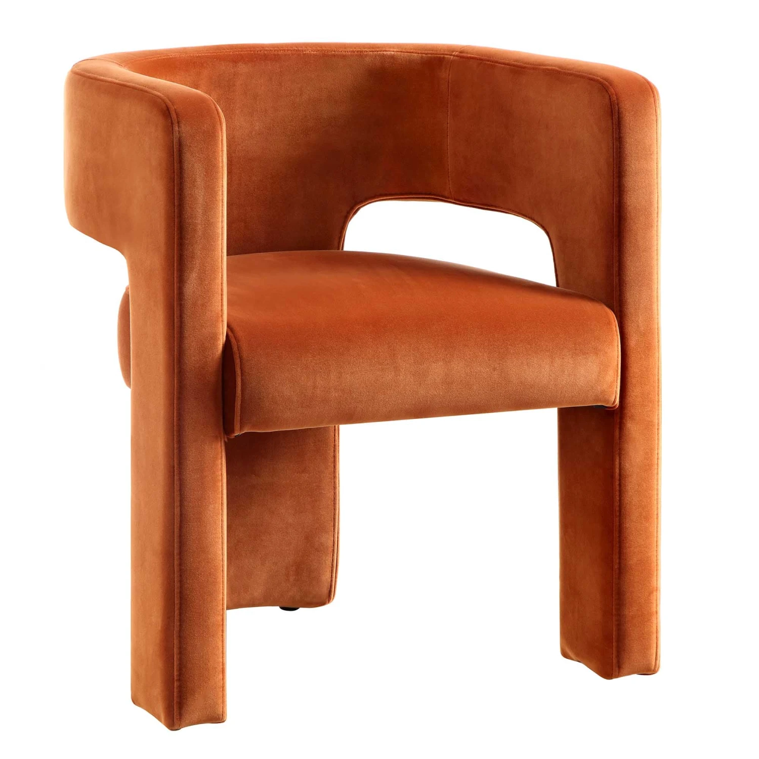 Greenwich Rust Velvet Dining Chair - Image 4