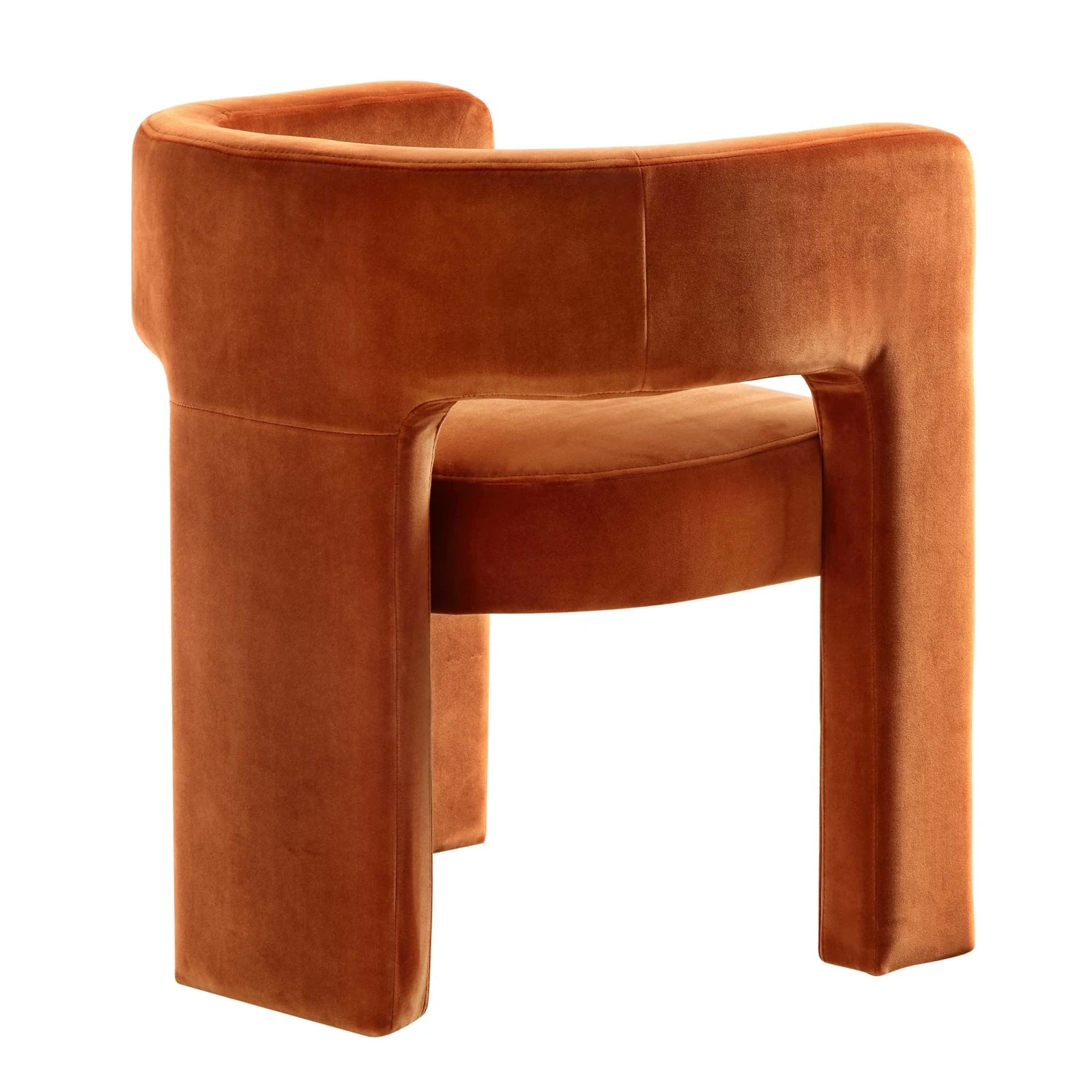 Greenwich Rust Velvet Dining Chair - Image 7