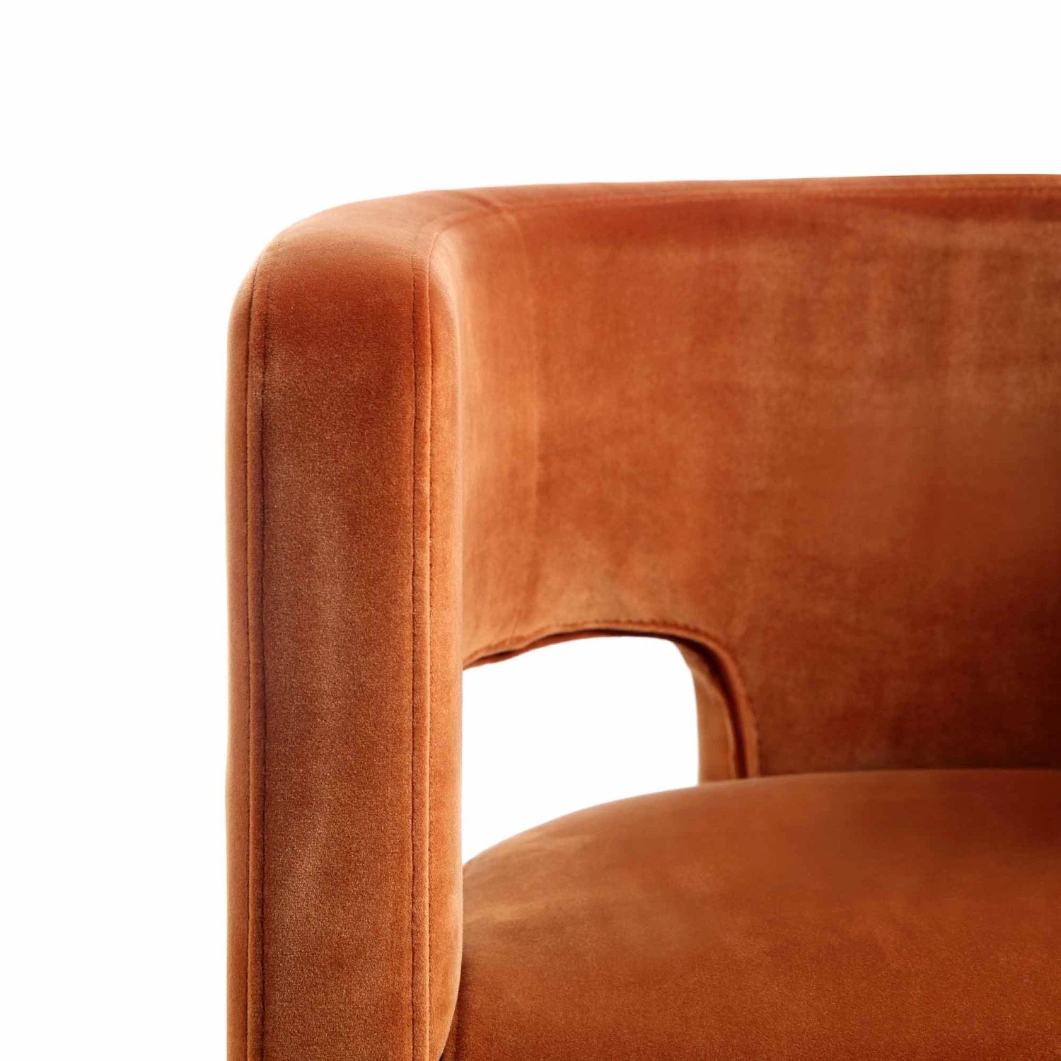 Greenwich Rust Velvet Dining Chair - Image 11