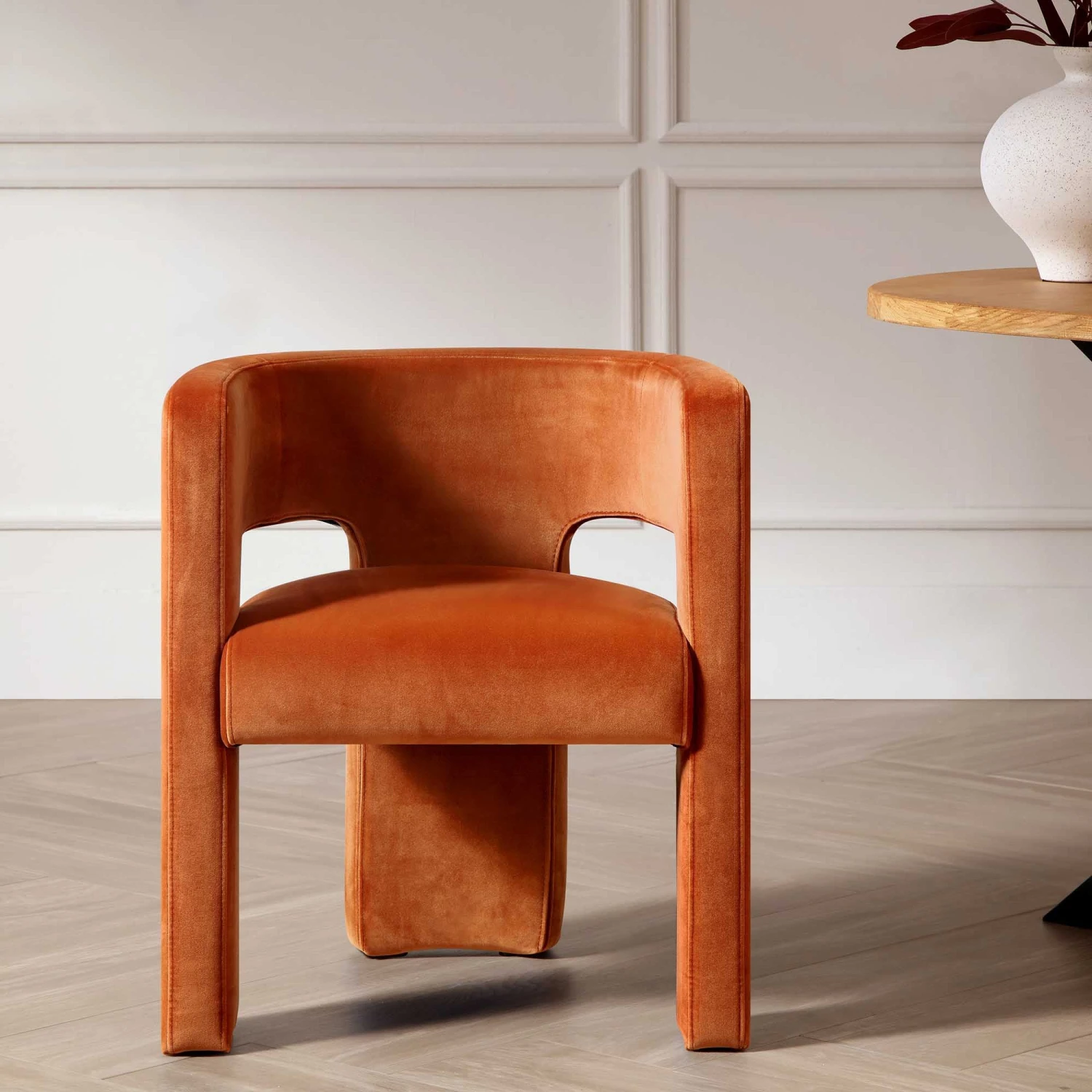 Greenwich Rust Velvet Dining Chair - Image 2