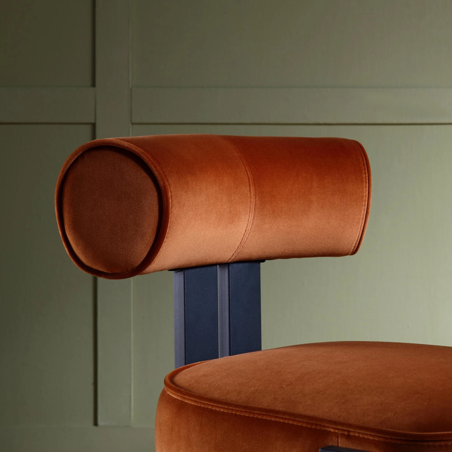 Ophelia Rust Velvet Dining Chair - Image 3