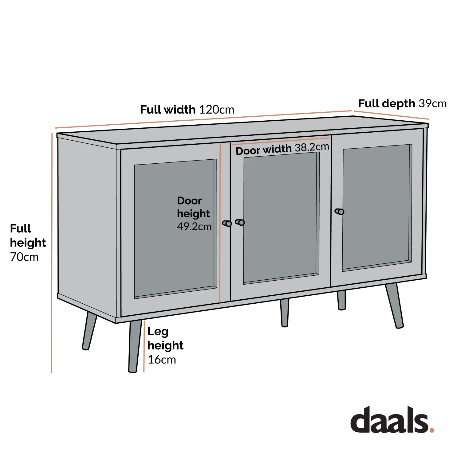 Frances Woven Rattan 3-Door Sideboard, White - Image 4