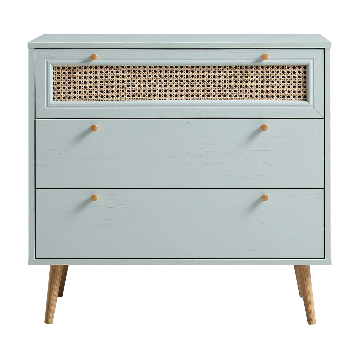 Anya Woven Rattan Chest Of 3 Drawer In Mint Colour - Image 3