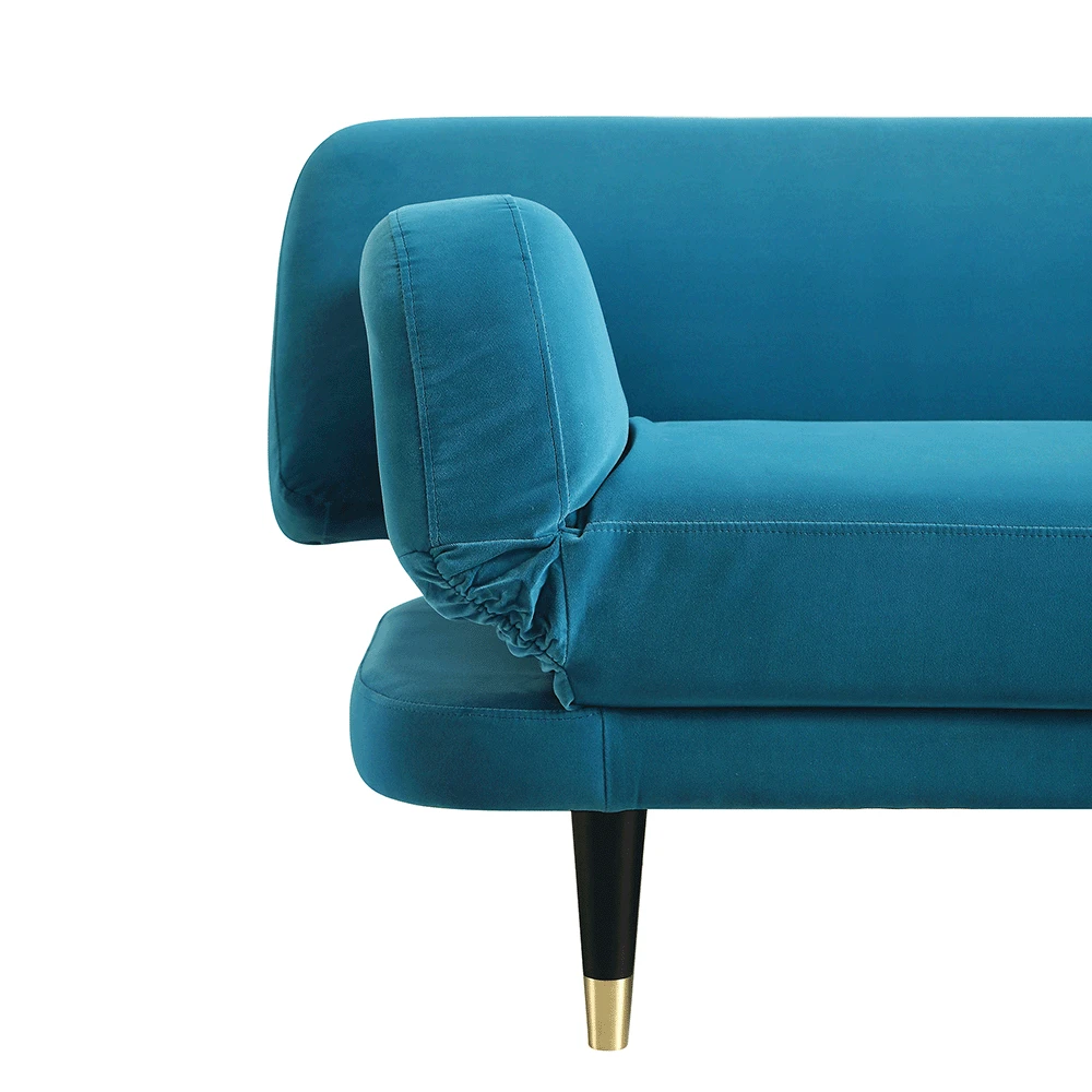 Solna 2-Seater Sofa Bed, Teal Velvet - Image 6