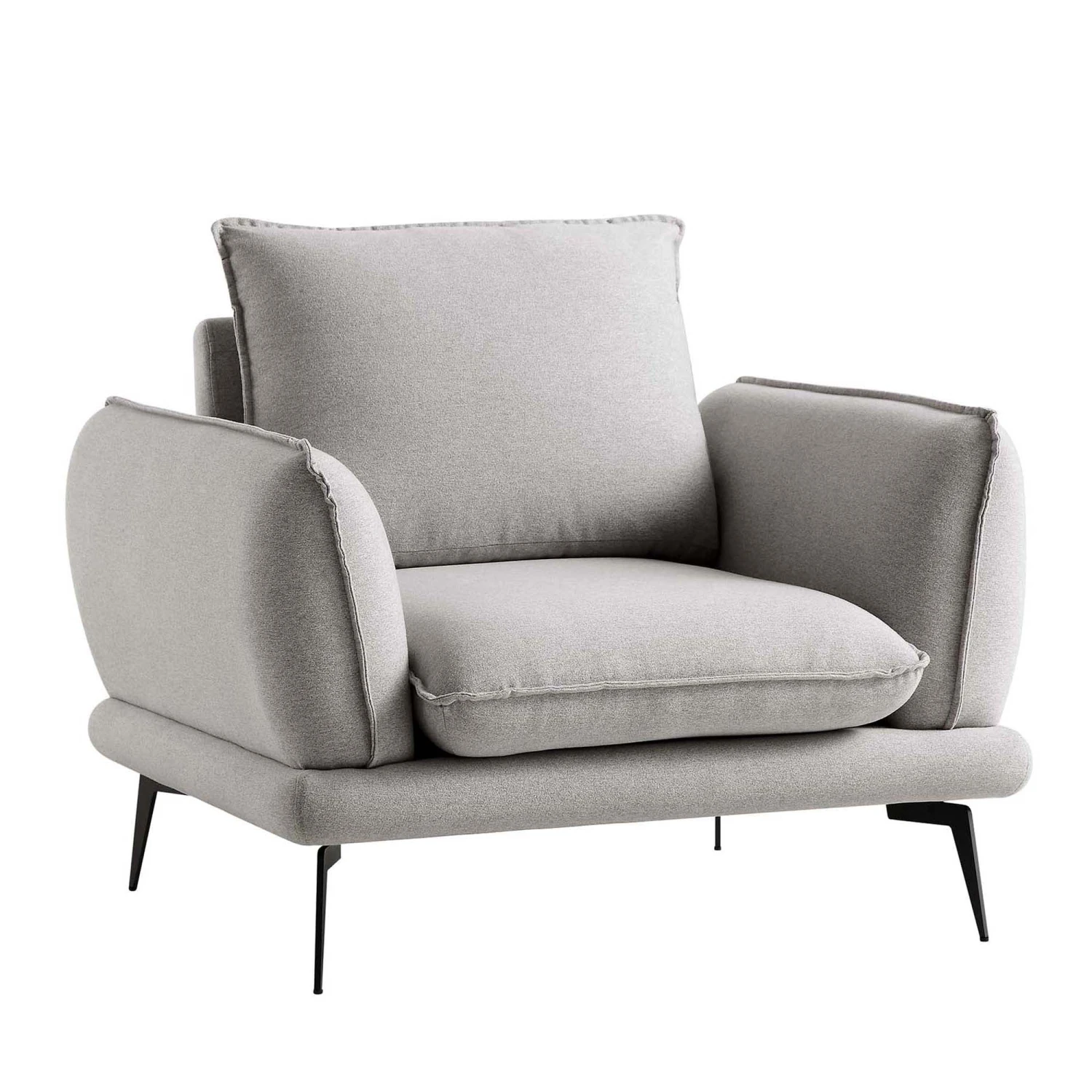 Obriel Grey Marl Fabric Armchair - Image 4
