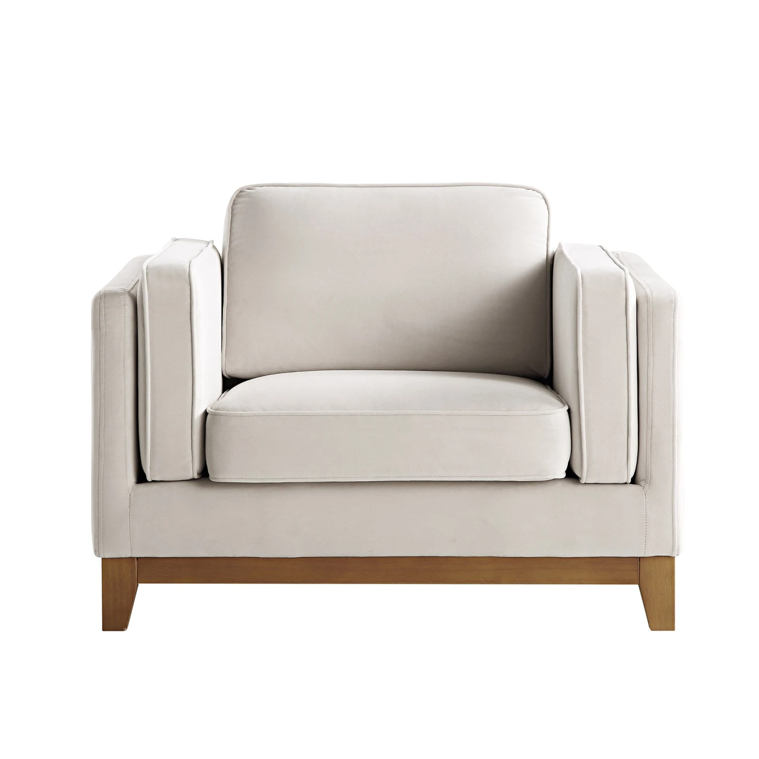 Dipley Champagne Velvet Sofa, 1-Seater - Image 5