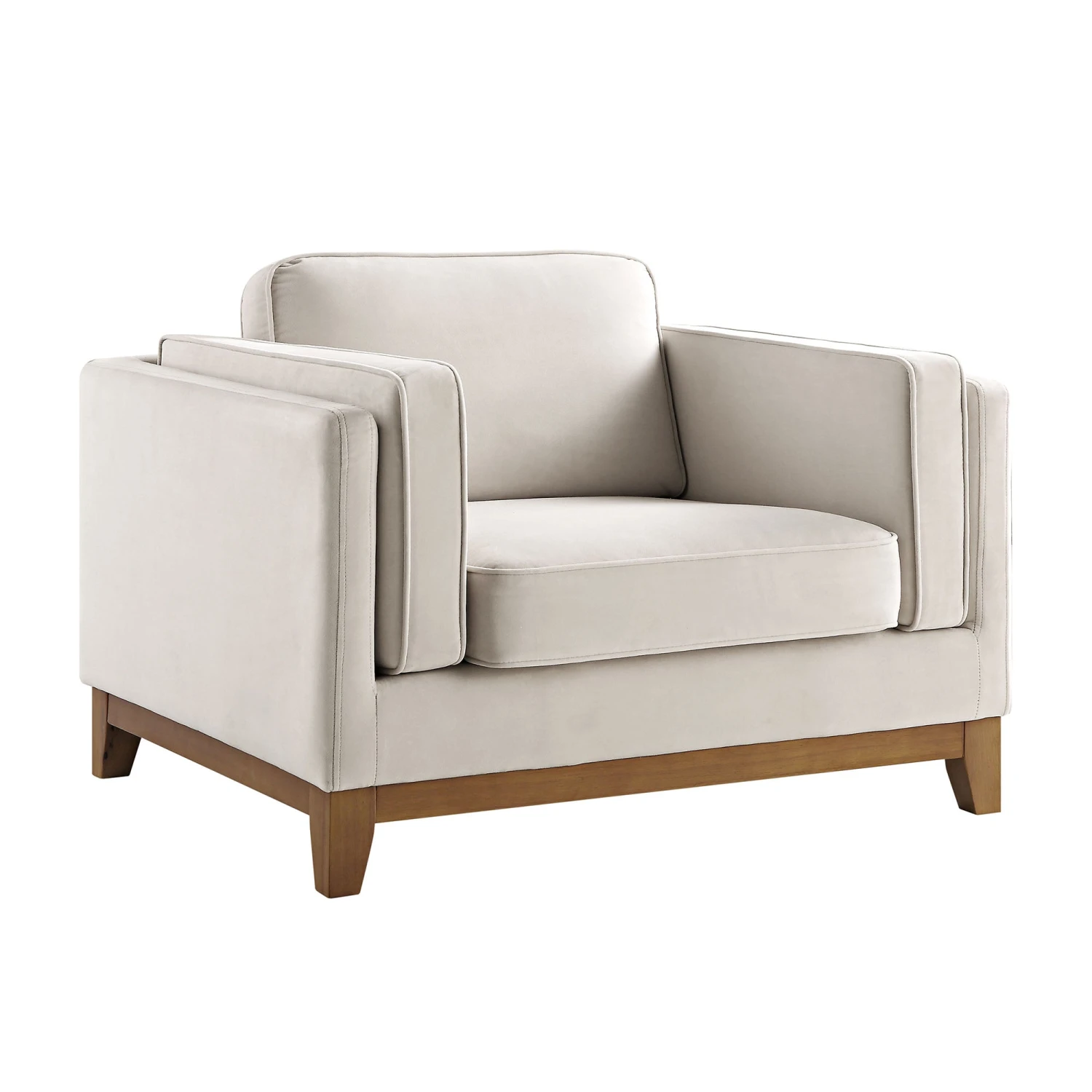 Dipley Champagne Velvet Sofa, 1-Seater - Image 7