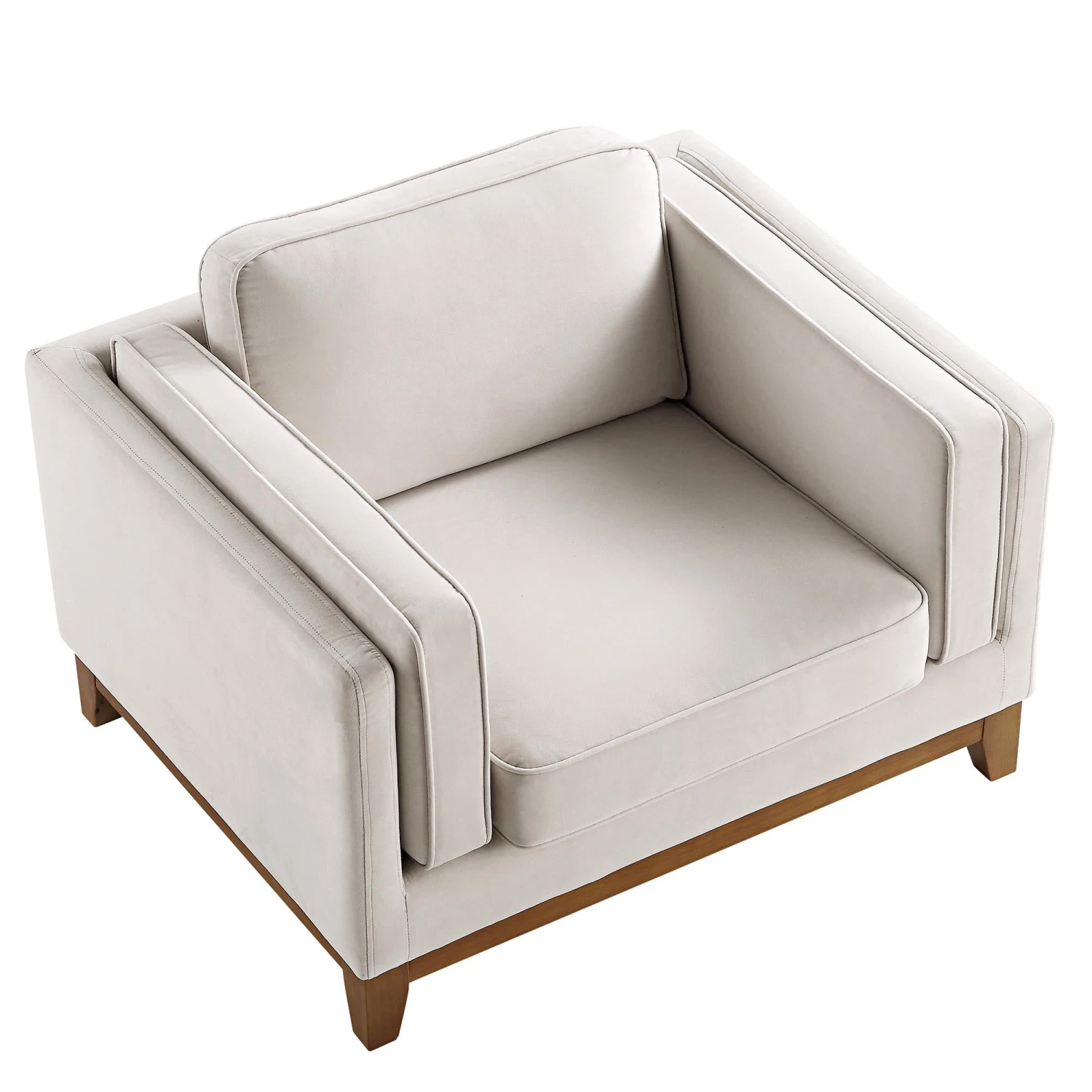Dipley Champagne Velvet Sofa, 1-Seater - Image 8