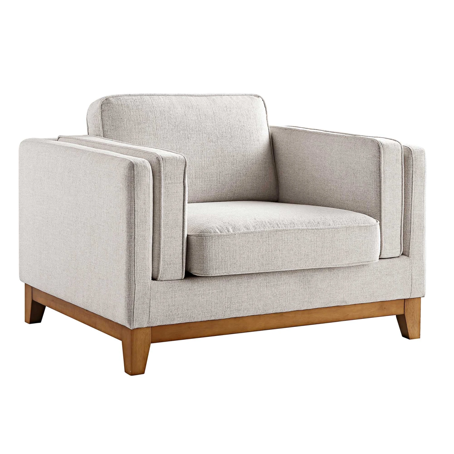 Dipley Oatmeal Fabric Sofa, 1-Seater - Image 7