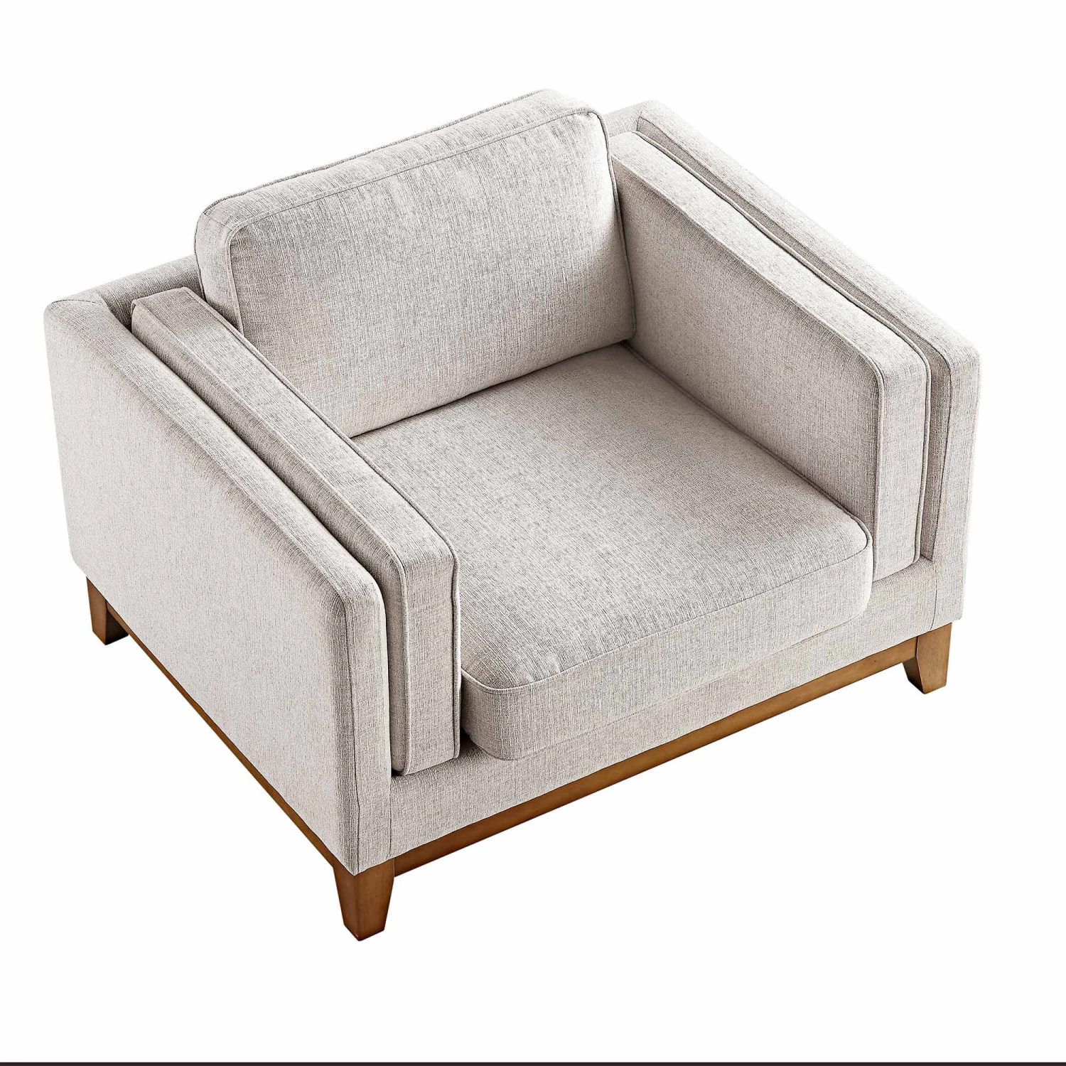 Dipley Oatmeal Fabric Sofa, 1-Seater - Image 8