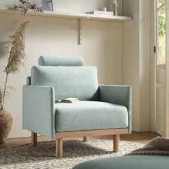 Timber Sage Green Fabric Armchair