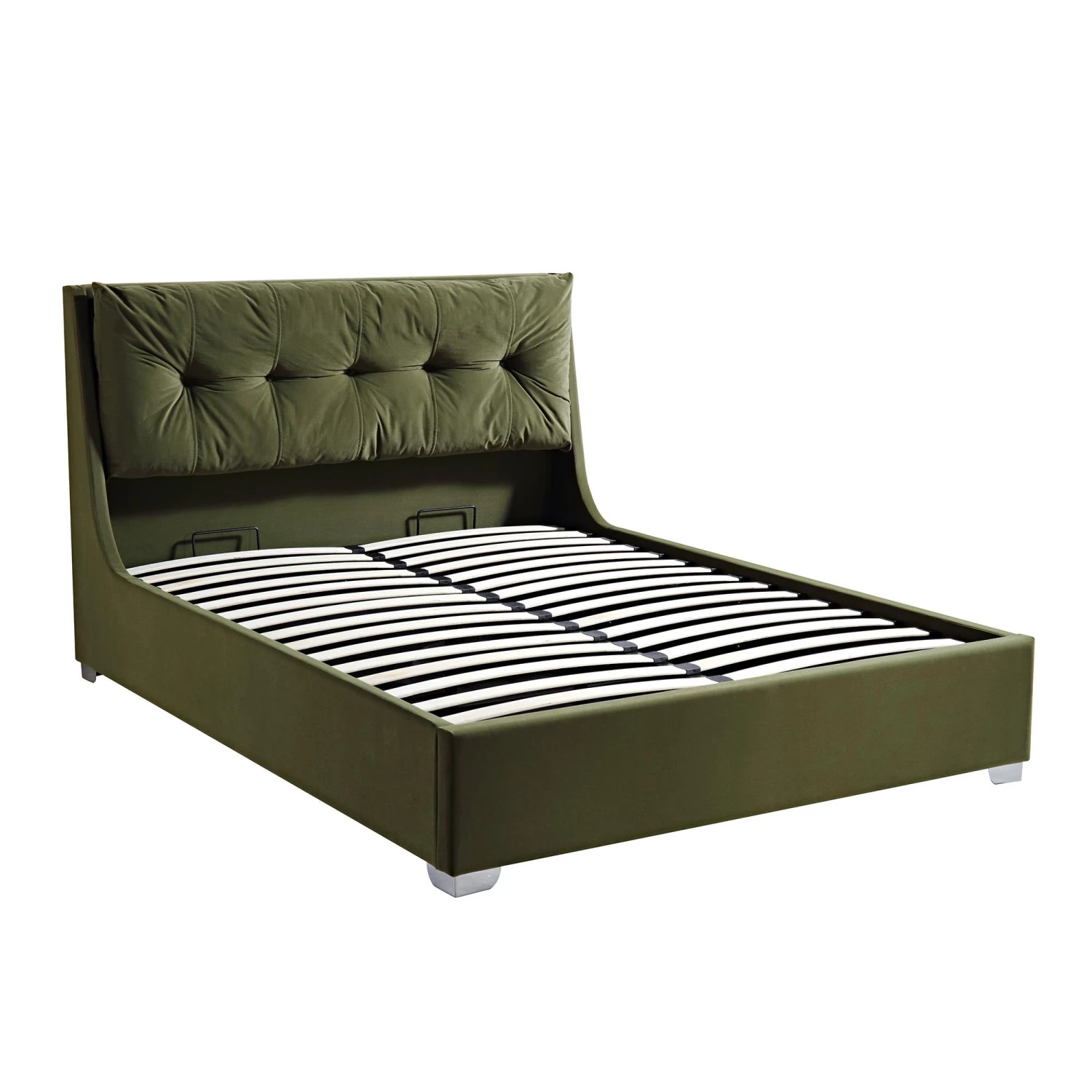 Hadley Moss Green Velvet Ottoman Storage Bed - Image 7